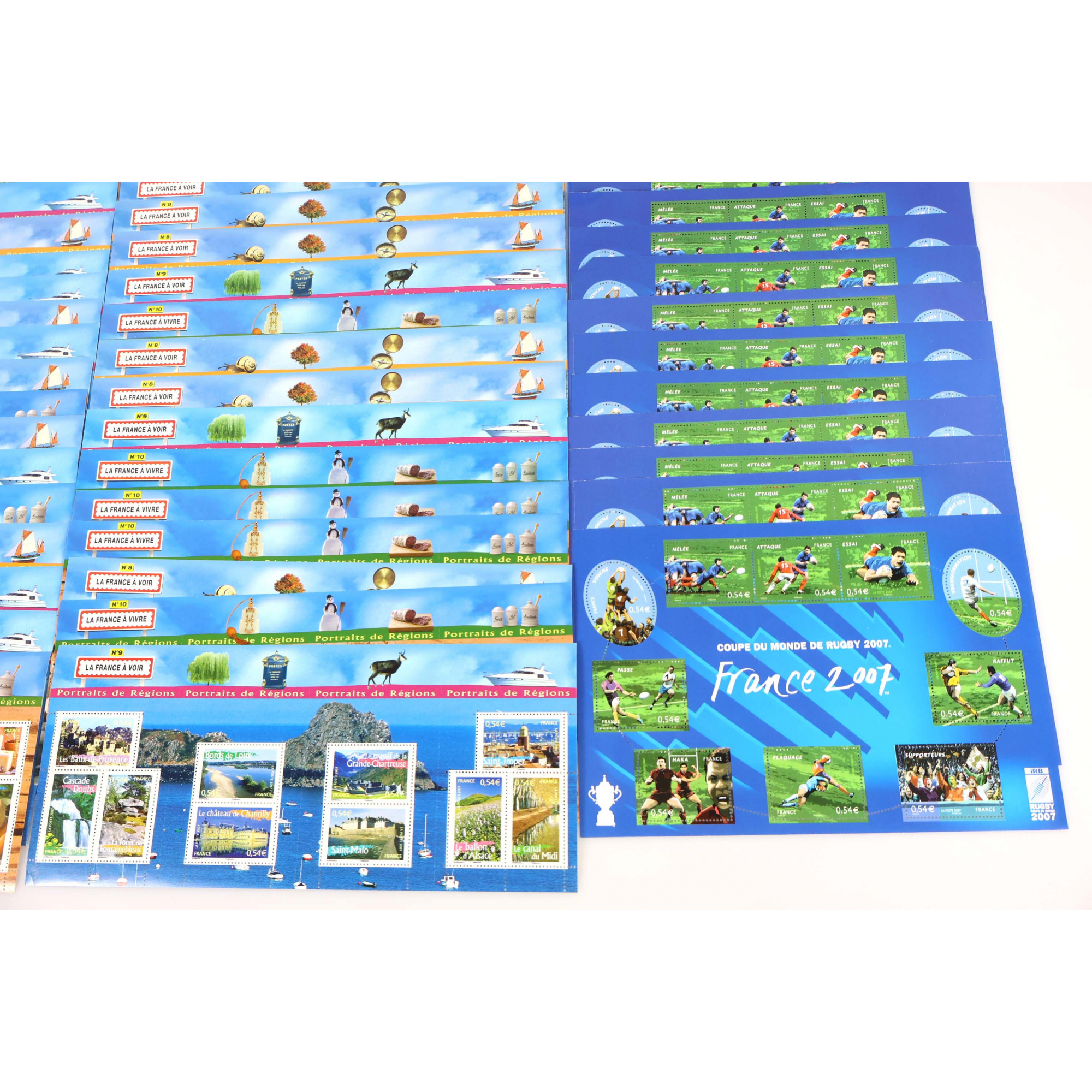 LOT IMPORTANT DE BLOCS-FEUILLETS DE 10 TIMBRES NEUFS** DE FRANCE FACIALE 237€