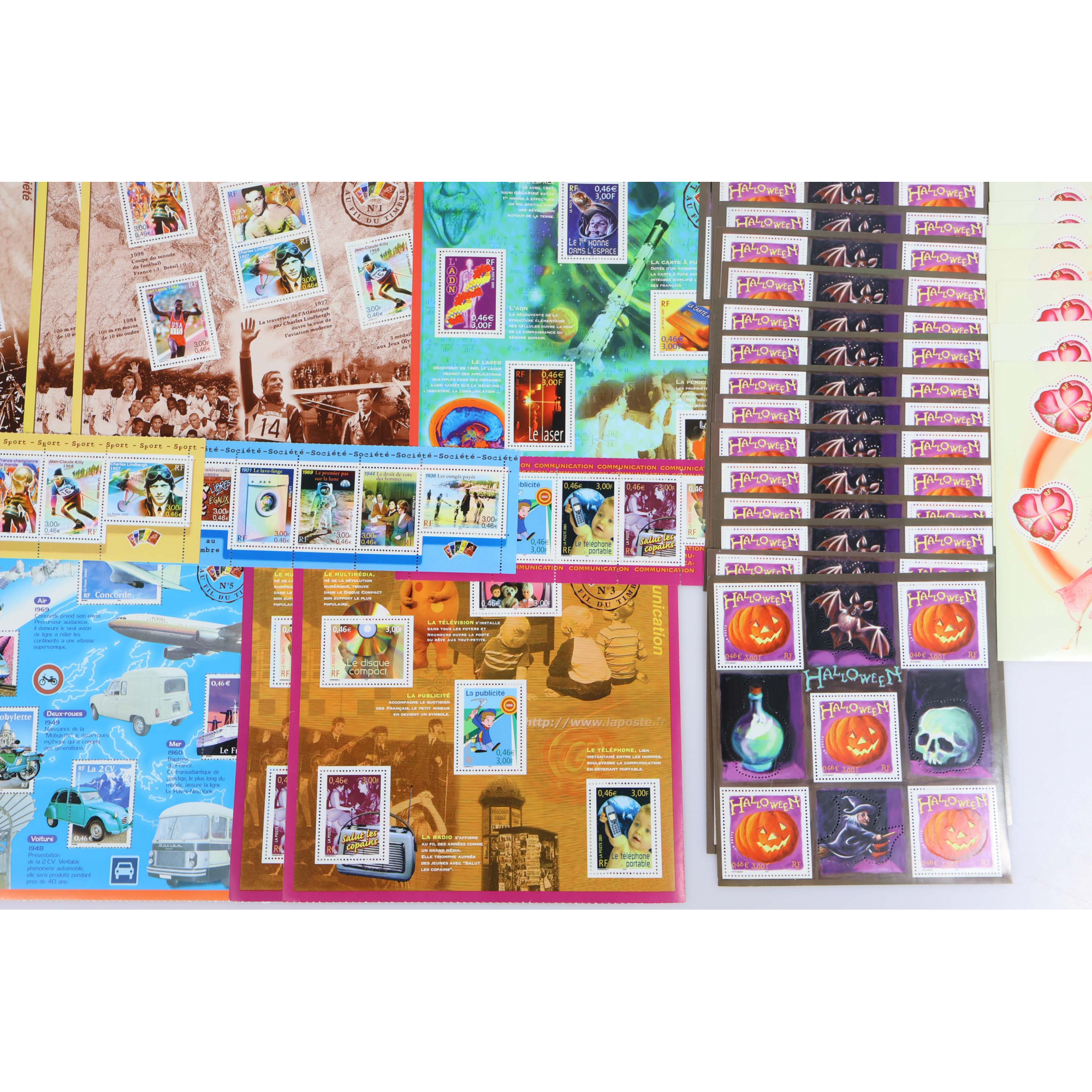 LOT IMPORTANT DE BLOCS-FEUILLETS DE FRANCE EN EUROS TIMBRES NEUFS** FACIALE 173€