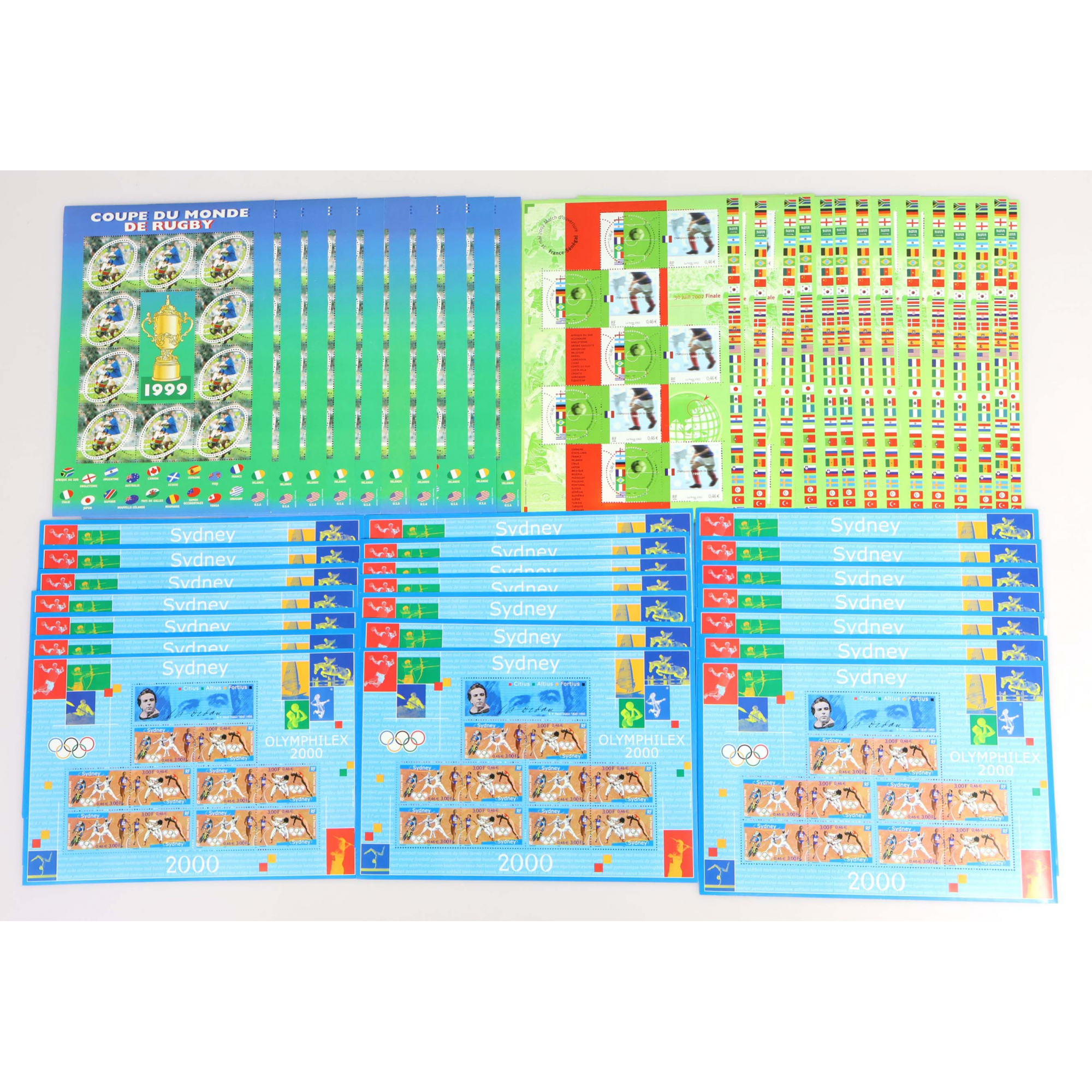 LOT IMPORTANT DE BLOCS-FEUILLETS DE FRANCE EN EUROS TIMBRES NEUFS** FACIALE 211€