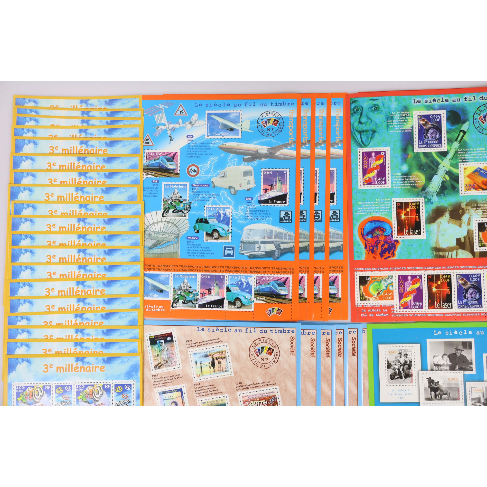 LOT IMPORTANT DE BLOCS-FEUILLETS DE FRANCE EN EUROS TIMBRES NEUFS** FACIALE 257€