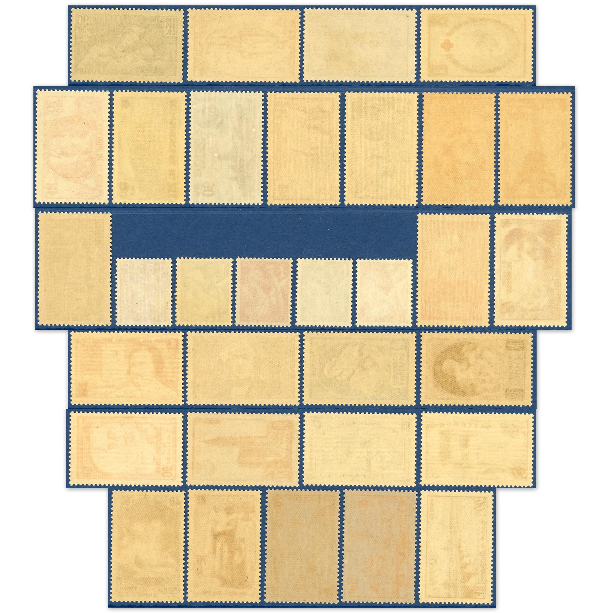 FRANCE, ANNÉE COMPLÈTE DE 1939 TIMBRES NEUFS SANS CHARNIÈRE 32 TIMBRES COTE 345€