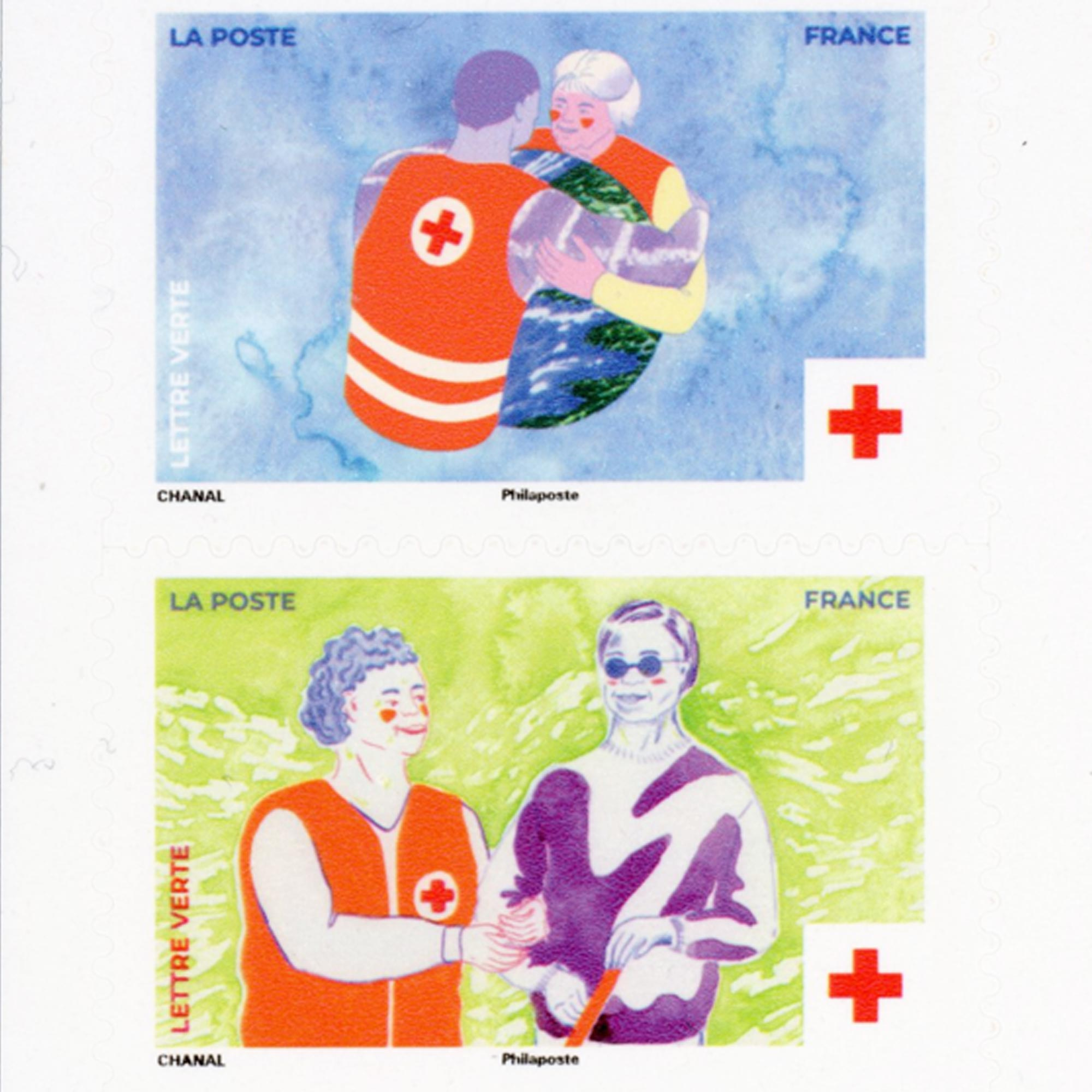 CARNET FRANCE N°BC2554, CROIX-ROUGE, TIMBRES 20G POUR AFFRANCHIR 10 LETTRES