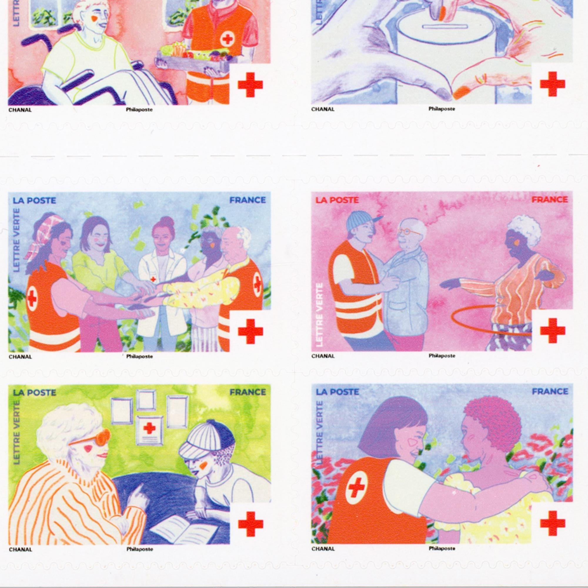 CARNET FRANCE N°BC2554, CROIX-ROUGE, TIMBRES 20G POUR AFFRANCHIR 10 LETTRES