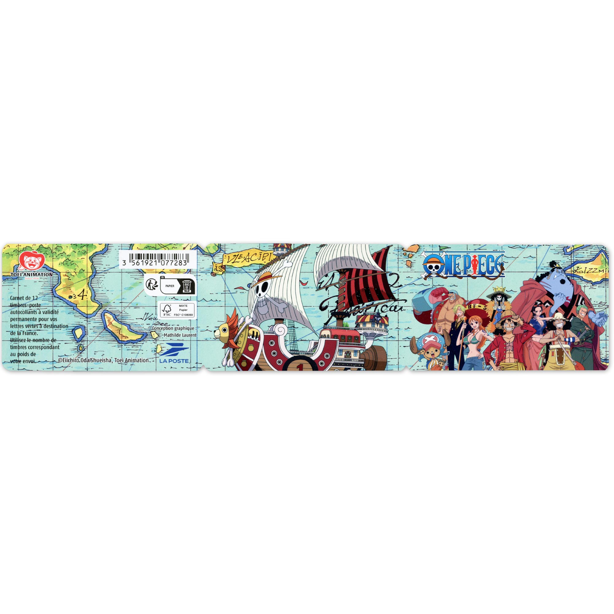 CARNET FRANCE N°BC2564, ONE PIECE, TIMBRES 20G POUR AFFRANCHIR 12 LETTRES