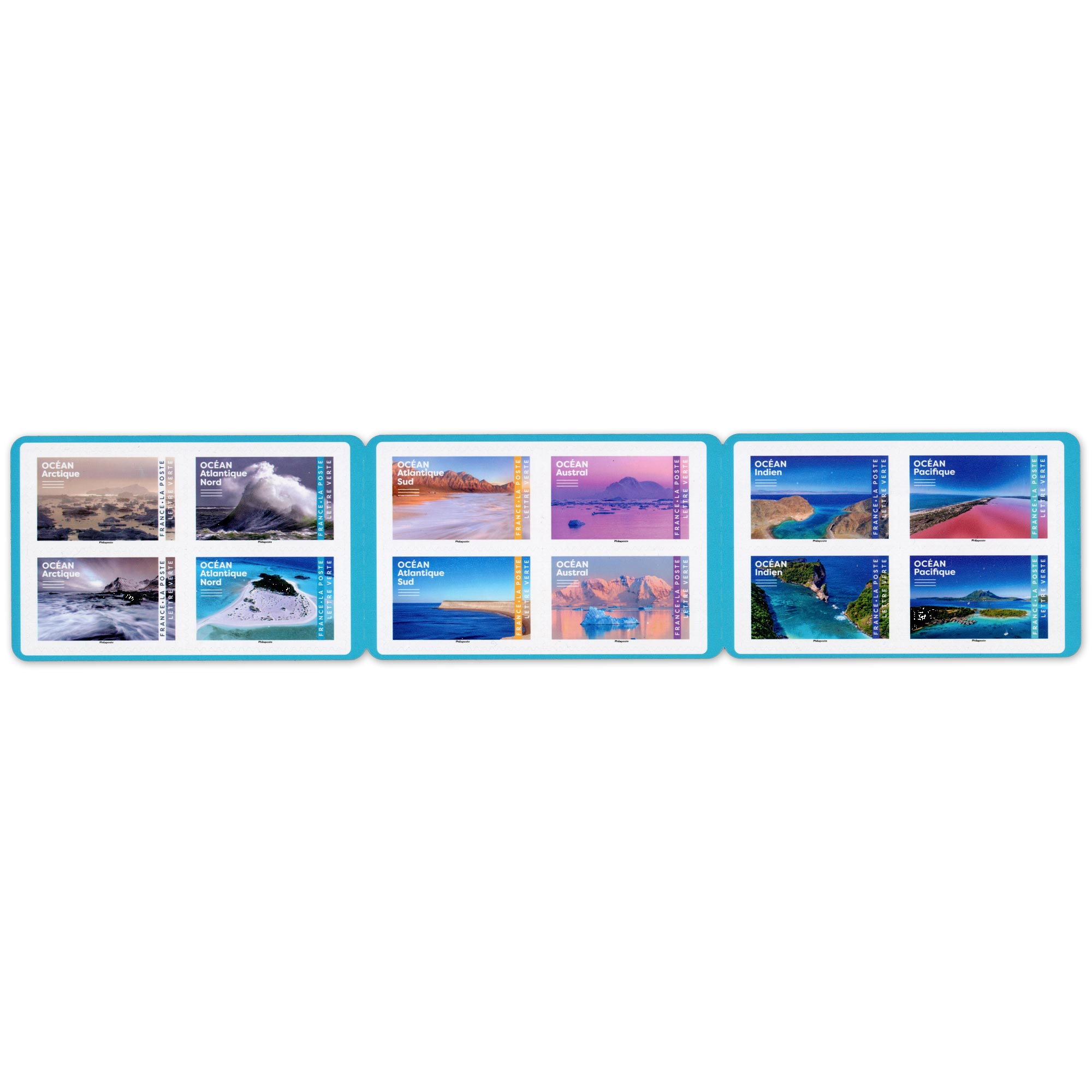CARNET FRANCE NOUVEAUTÉ 2025, OCÉANS, TIMBRES 20G POUR AFFRANCHIR 12 LETTRES