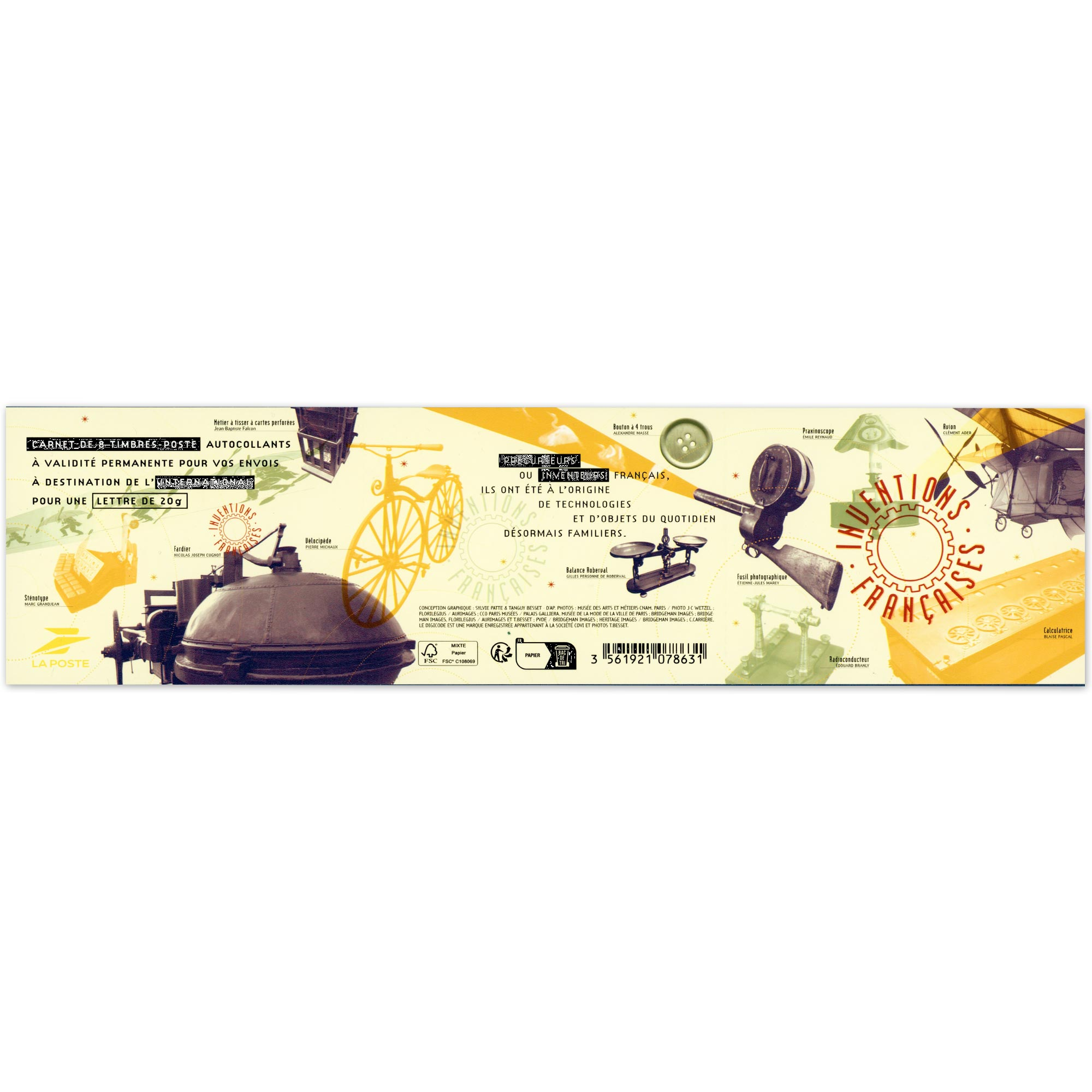 CARNET FRANCE N°BC2588, INVENTIONS FR , TIMBRES 20G POUR AFFRANCHIR 12 LETTRES