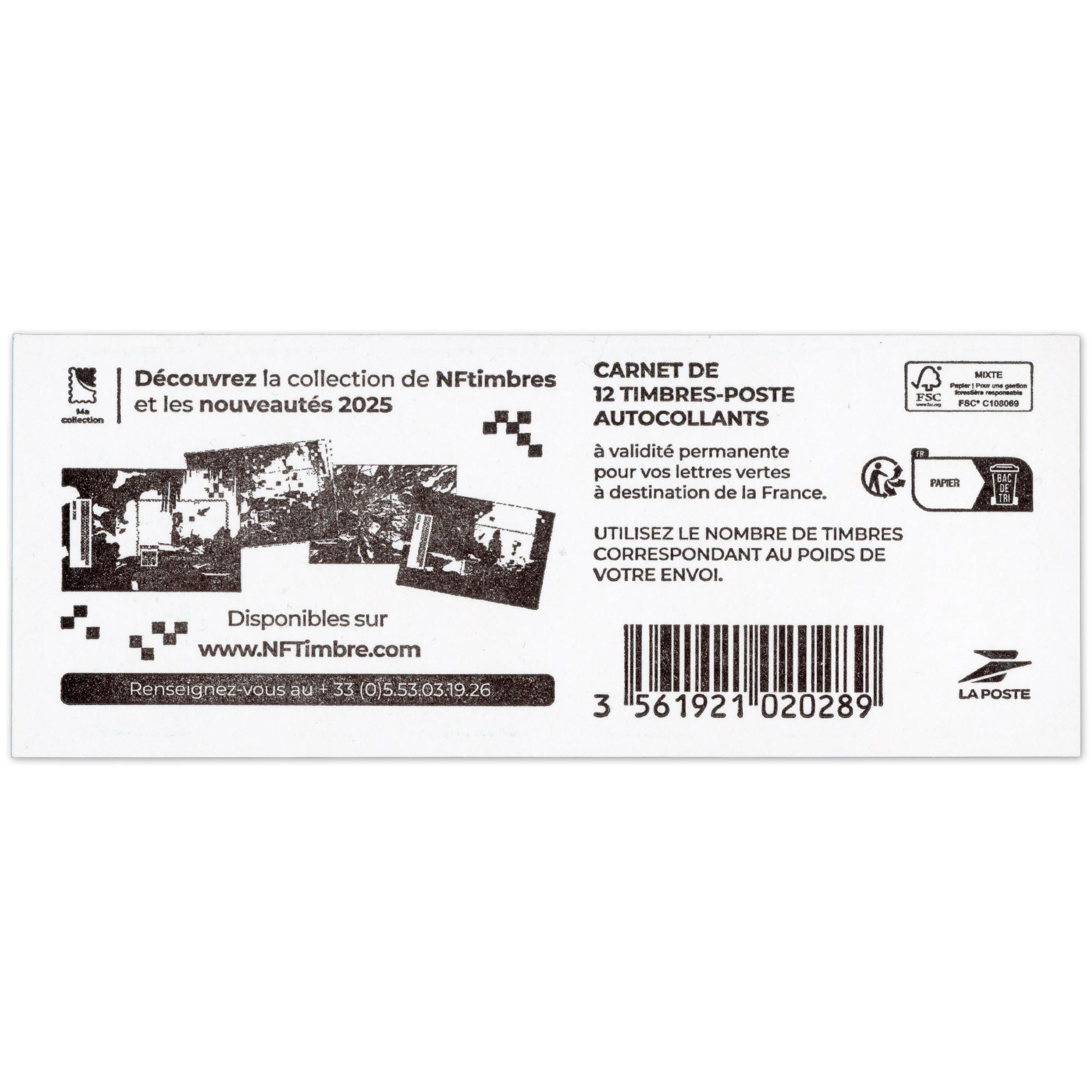 CARNET FRANCE 2358-C21 MARIANNE VERTE DE BALEZ 12 TIMBRES POUR AFFRANCHIR 20g