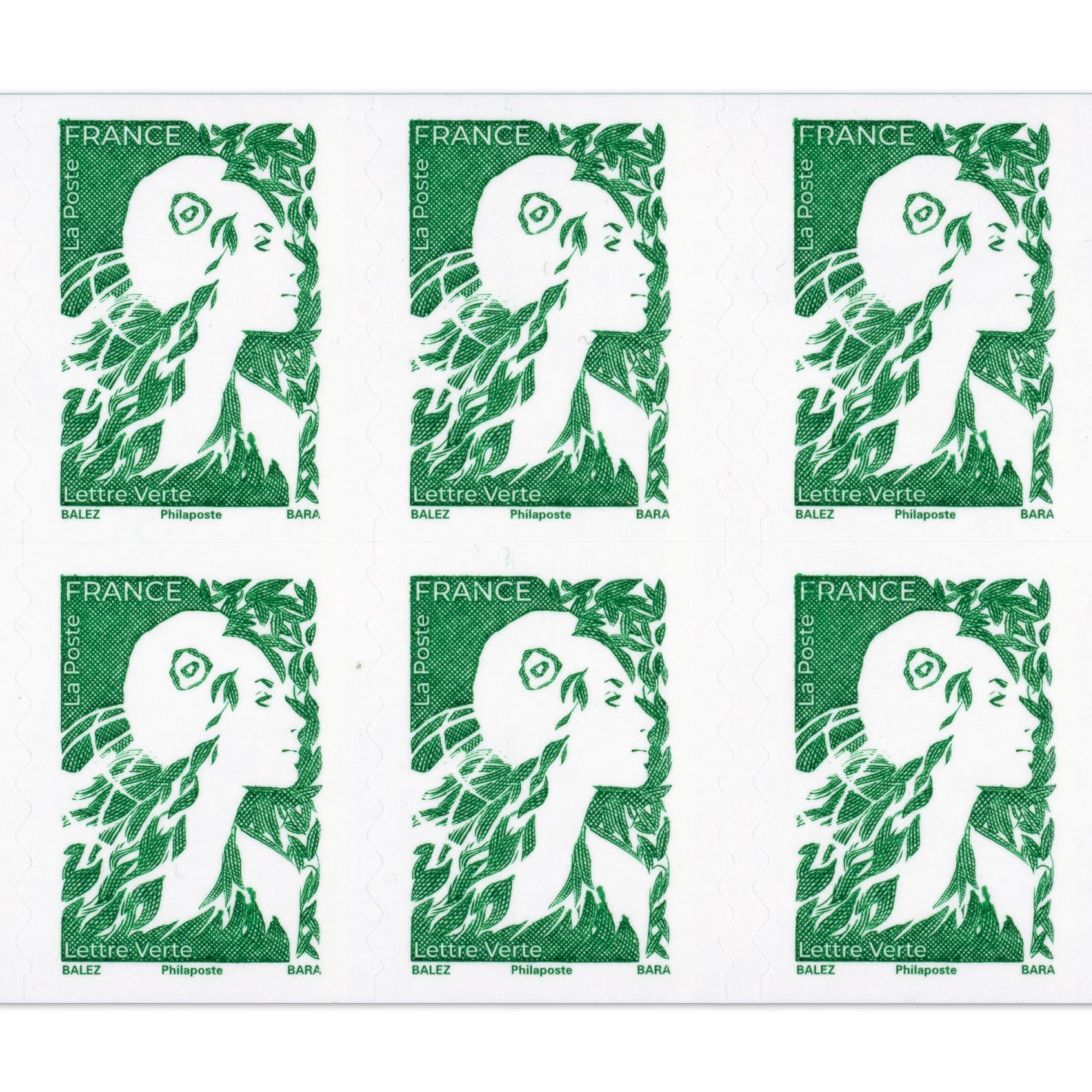 CARNET FRANCE 2358-C8 MARIANNE VERTE DE BALEZ 12 TIMBRES POUR AFFRANCHIR 20g