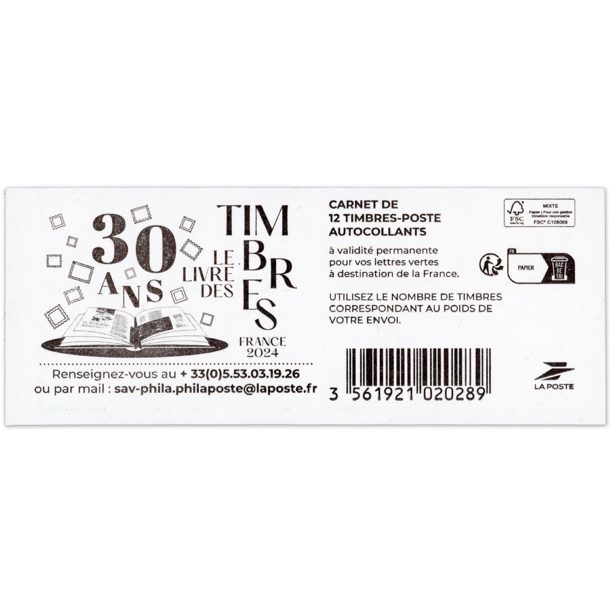 CARNET FRANCE 2358-C13 MARIANNE VERTE DE BALEZ 12 TIMBRES POUR AFFRANCHIR 20g