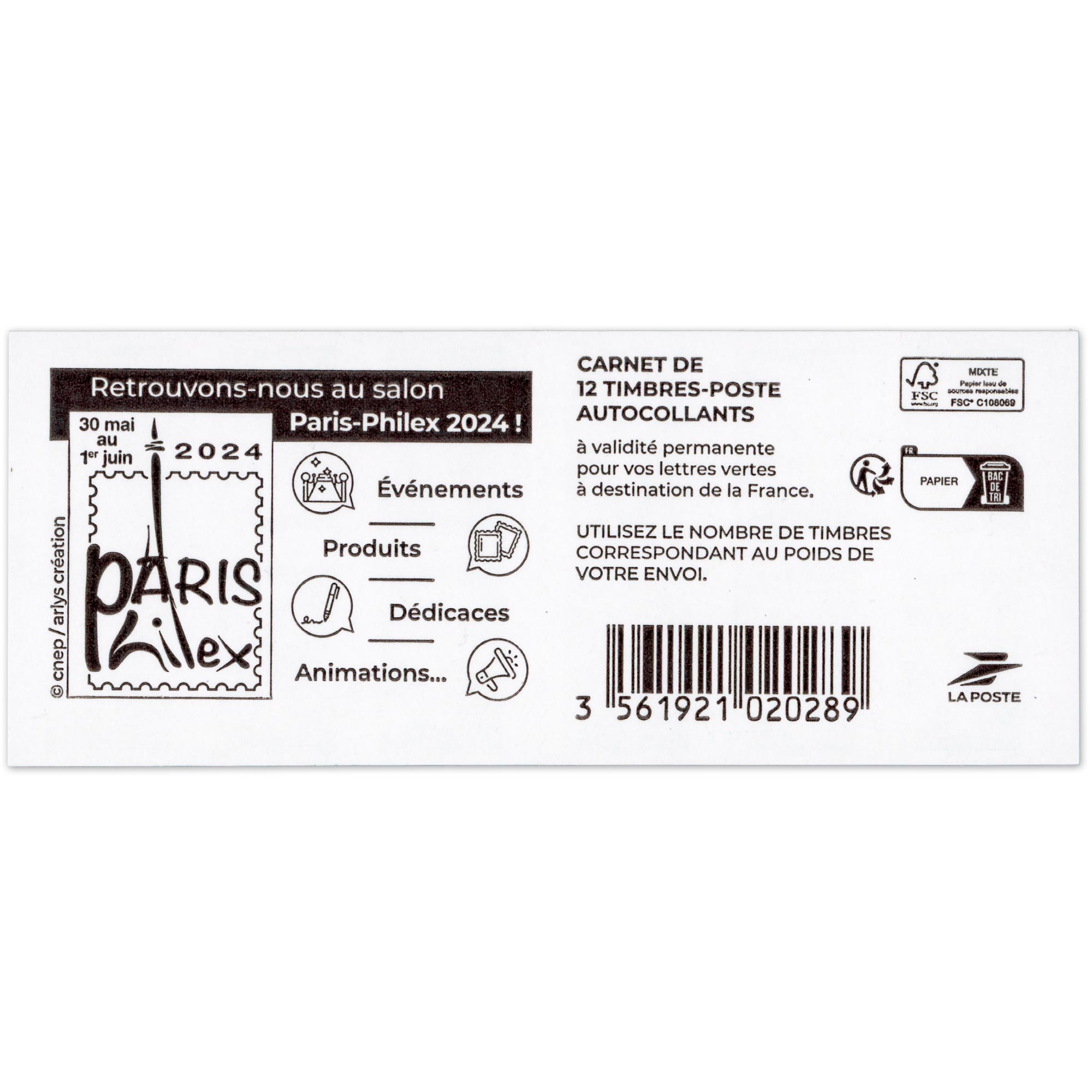 CARNET FRANCE 2358-C9 MARIANNE VERTE DE BALEZ 12 TIMBRES POUR AFFRANCHIR 20g