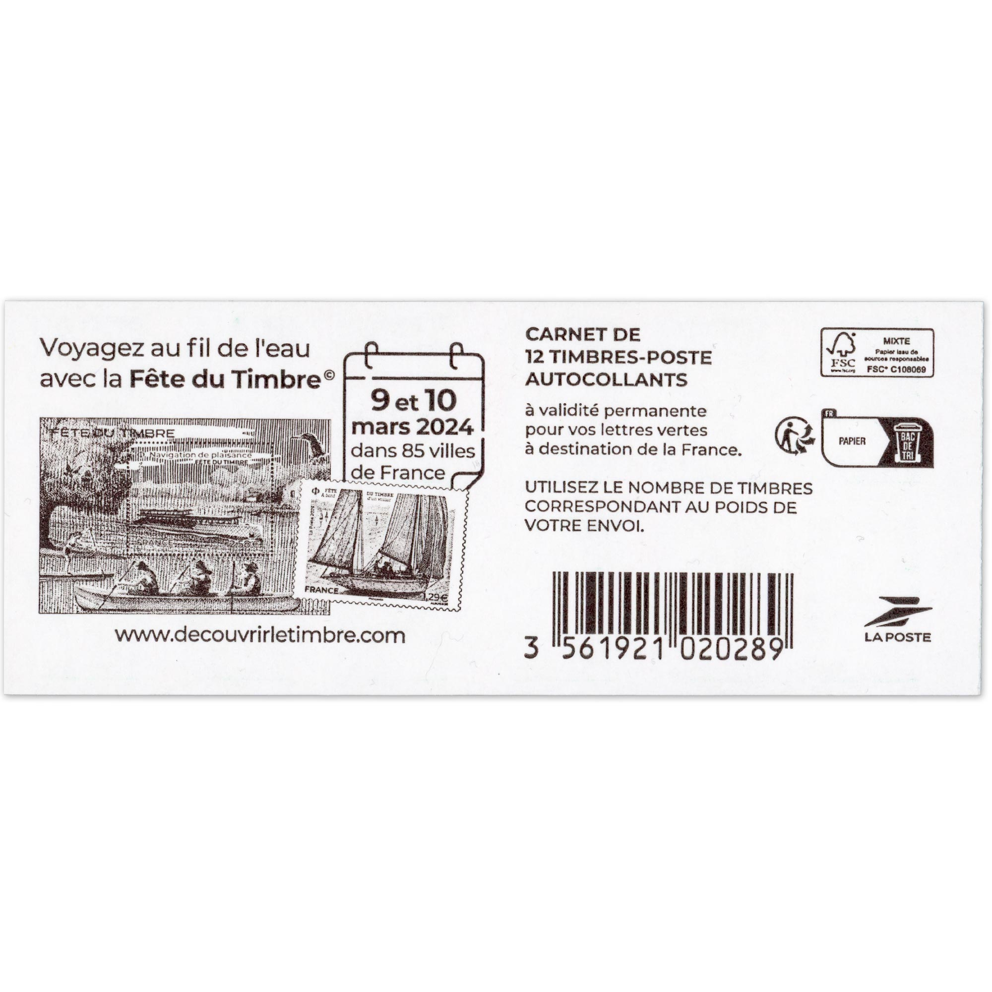 CARNET FRANCE 2358-C6 MARIANNE VERTE DE BALEZ 12 TIMBRES POUR AFFRANCHIR 20g