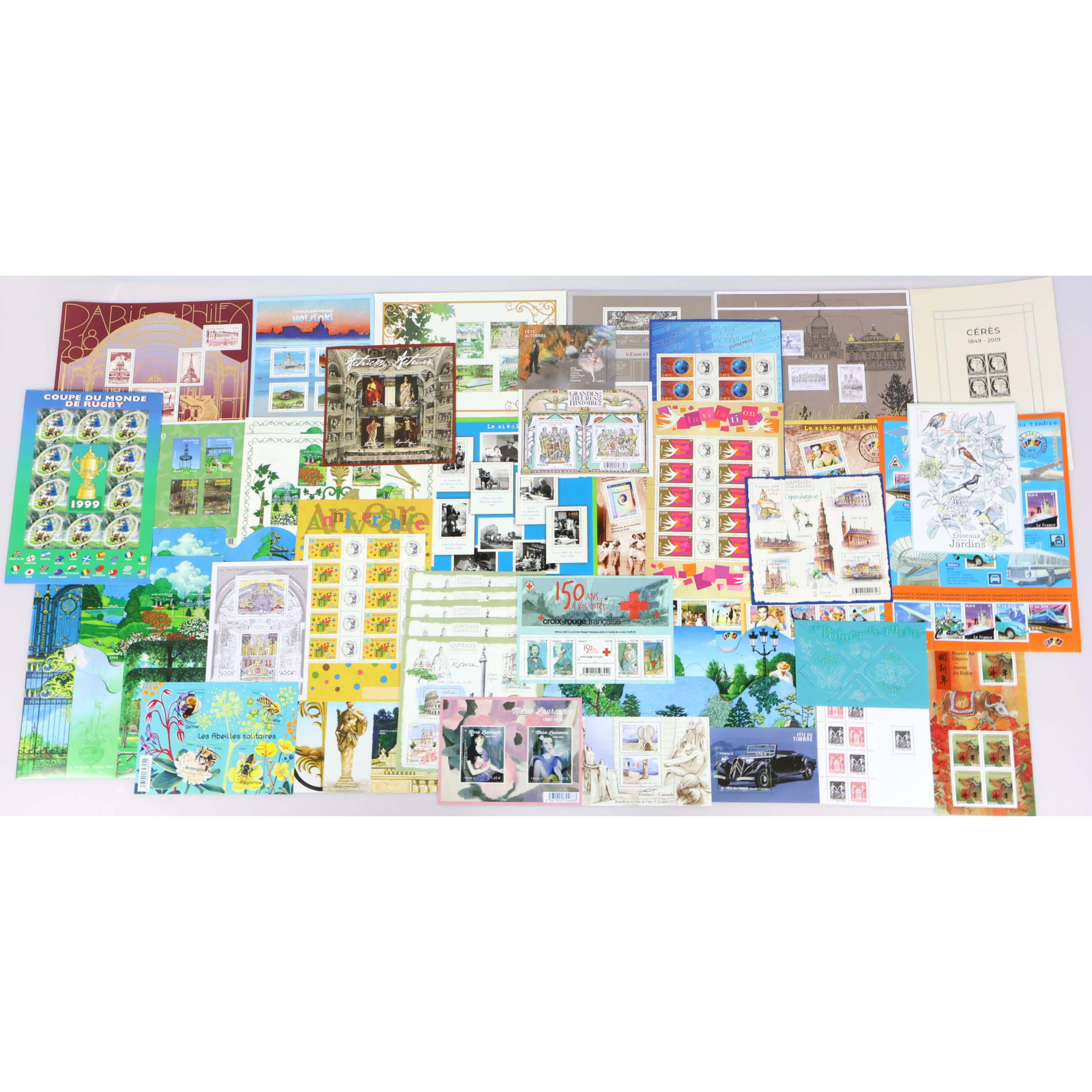 LOT DE BLOCS-FEUILLETS AVEC DÉFAUTS MINEURS TIMBRES NEUFS** FACIALE IMPORTANTE