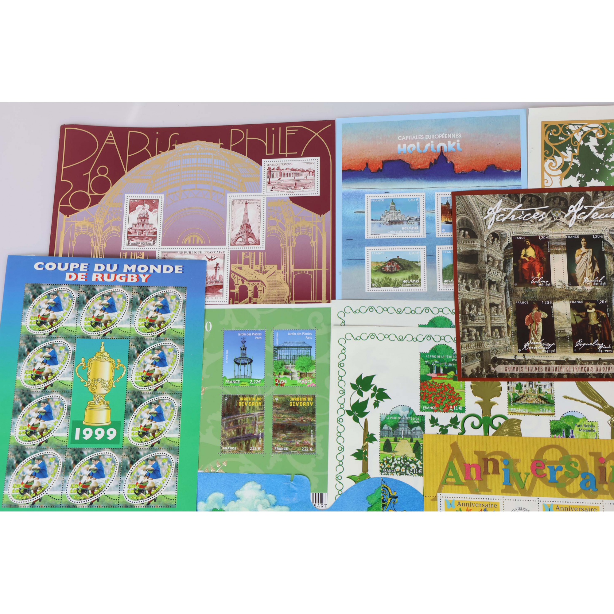 LOT DE BLOCS-FEUILLETS AVEC DÉFAUTS MINEURS TIMBRES NEUFS** FACIALE IMPORTANTE