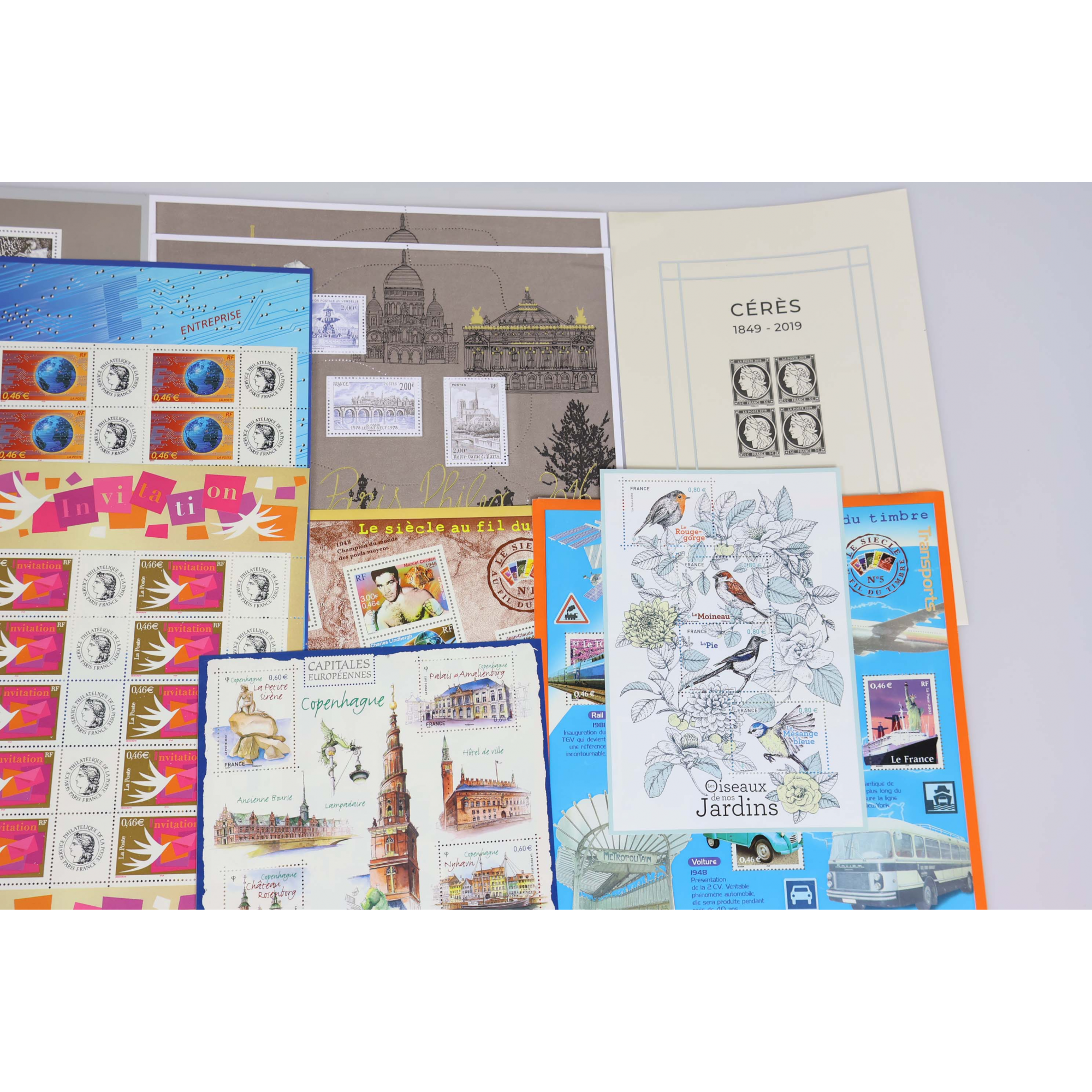 LOT DE BLOCS-FEUILLETS AVEC DÉFAUTS MINEURS TIMBRES NEUFS** FACIALE IMPORTANTE