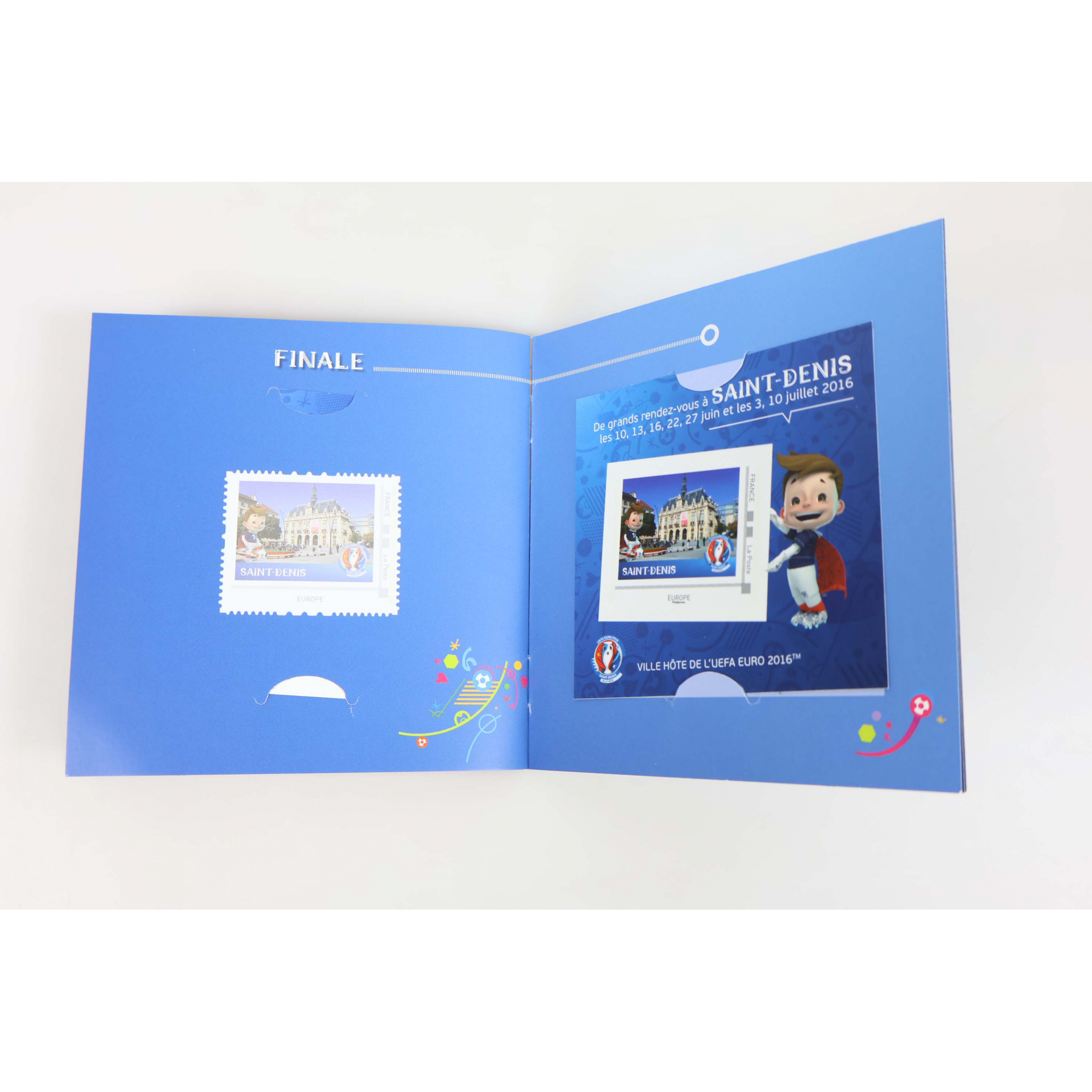 LIVRET DES VILLES ET SITES HOTES DE L'UEFA EURO 2016, 10 COLLECTORS AUTOADHÉSIFS