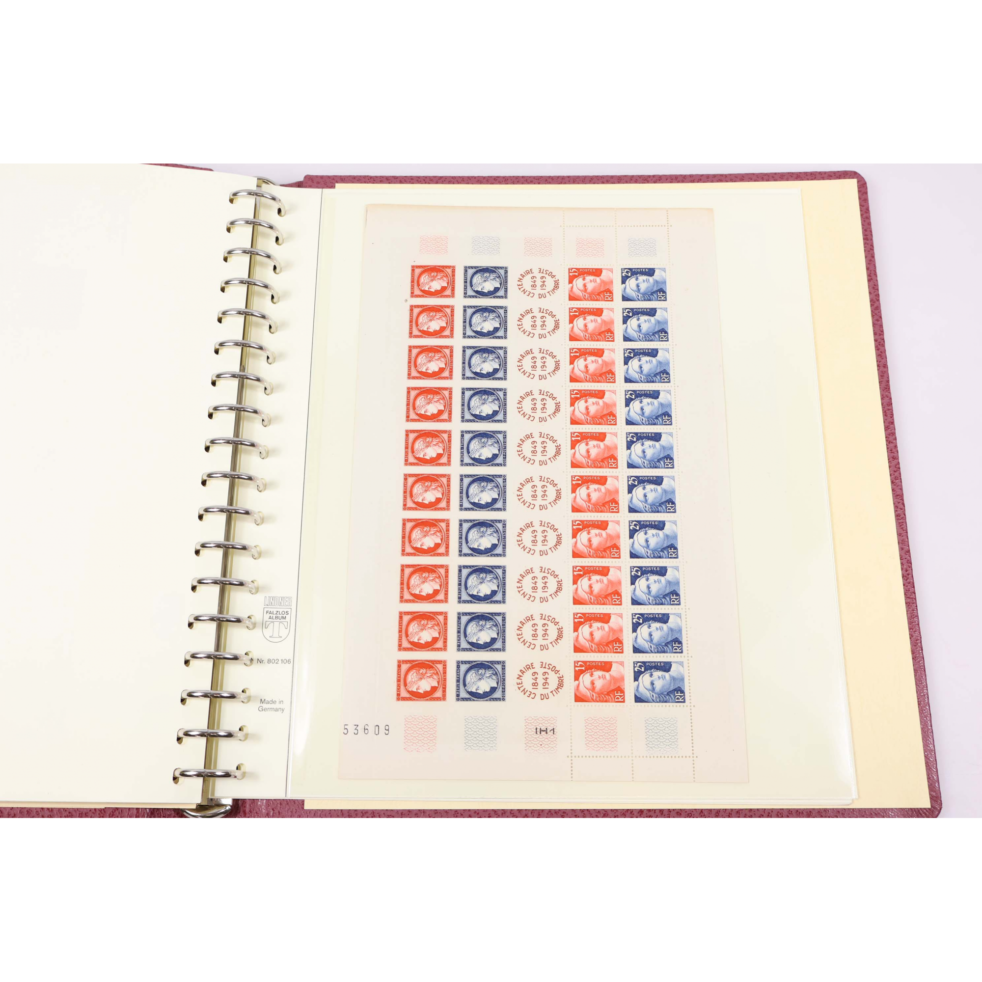 COLLECTION DE FRANCE ANNÉES 1945 À 1949 TIMBRES NEUFS CLASSEUR LINDNER