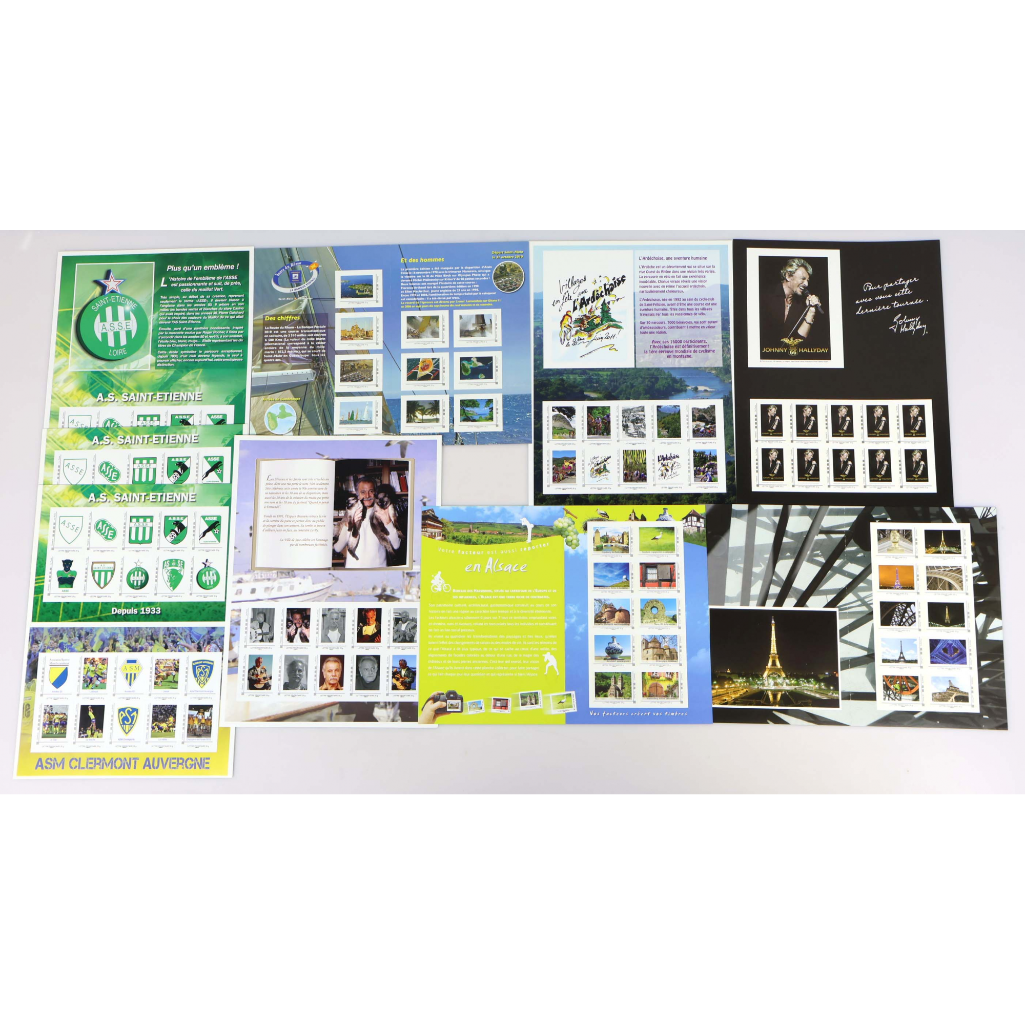 LOT DE 10 COLLECTORS DE FRANCE DE 10 TIMBRES 20g AUTOADHÉSIFS