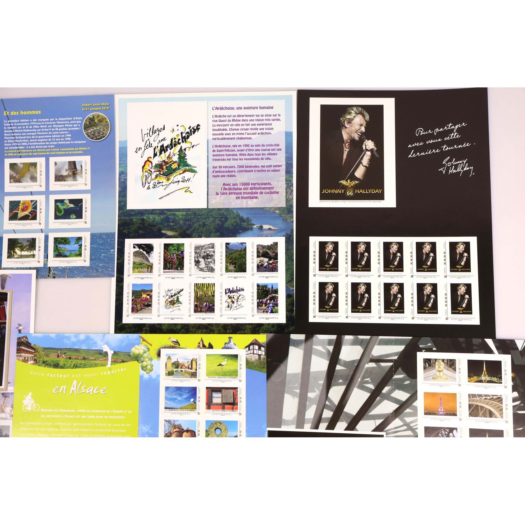 LOT DE 10 COLLECTORS DE FRANCE DE 10 TIMBRES 20g AUTOADHÉSIFS