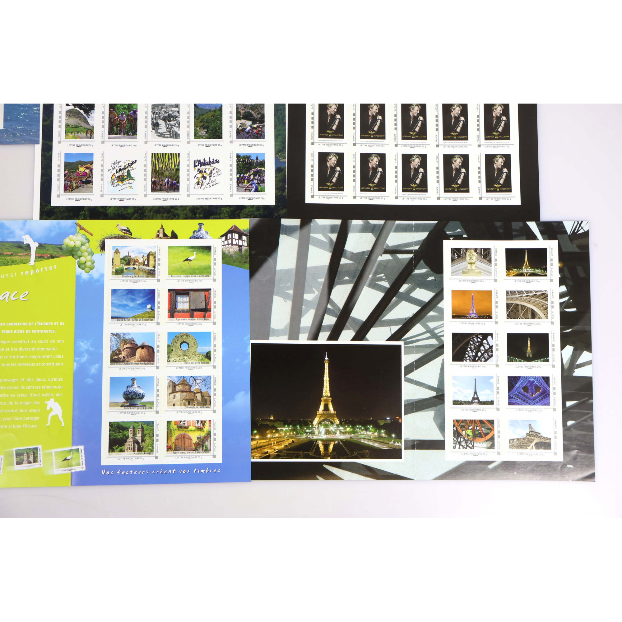 LOT DE 10 COLLECTORS DE FRANCE DE 10 TIMBRES 20g AUTOADHÉSIFS