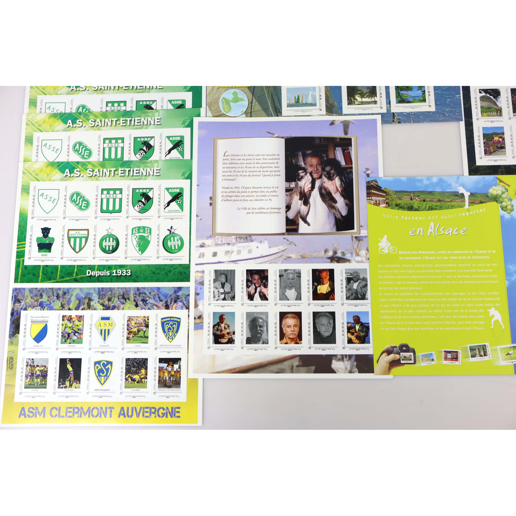 LOT DE 10 COLLECTORS DE FRANCE DE 10 TIMBRES 20g AUTOADHÉSIFS