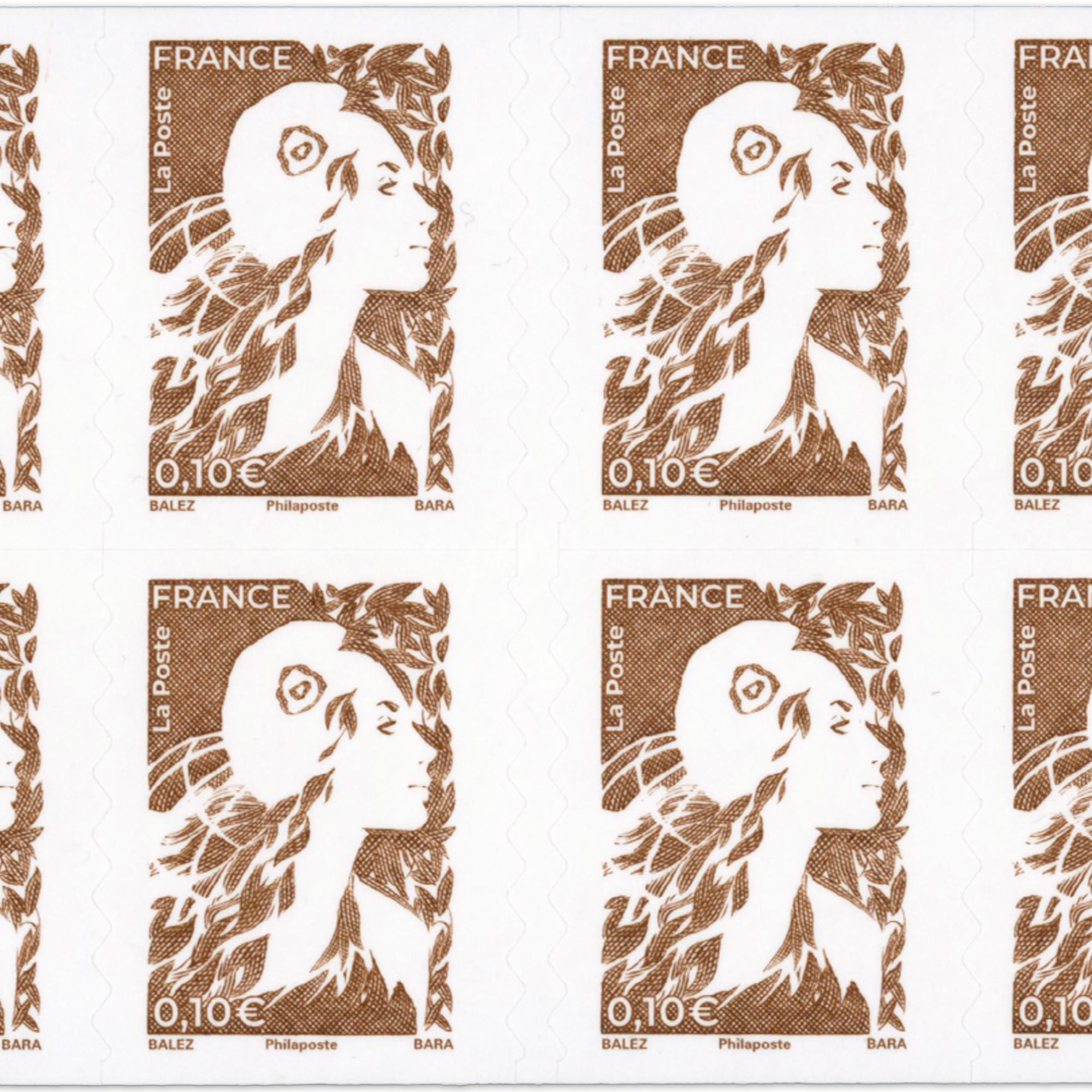 CARNET FRANCE 2529-C1 MARIANNE MARRON DE BALEZ 12 TIMBRES COMPLÉMENTS AFFR