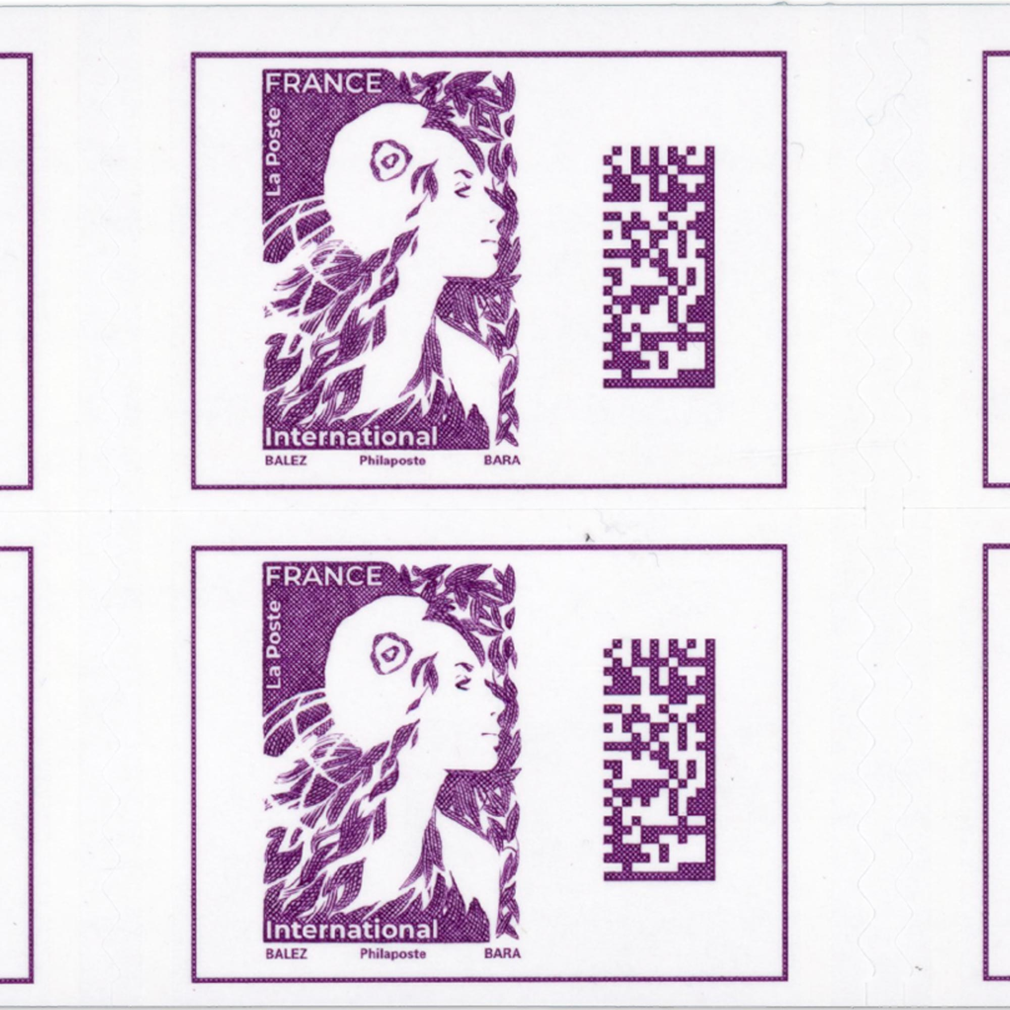 CARNET FRANCE MARIANNE DE BALEZ 2360-C2 6 TIMBRES MONDE POUR AFFRANCHIR QR CODE
