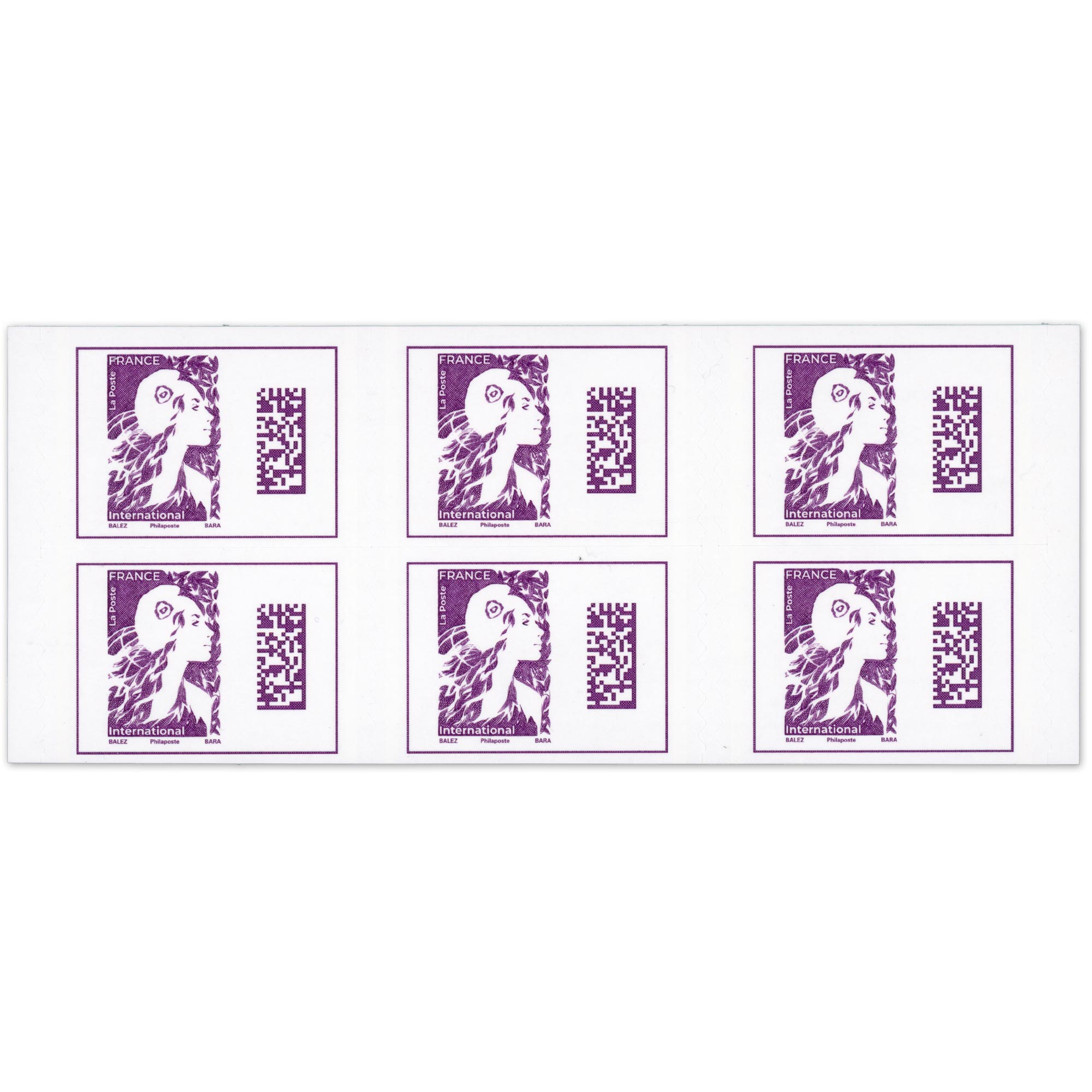 CARNET FRANCE MARIANNE DE BALEZ 2360-C2 6 TIMBRES MONDE POUR AFFRANCHIR QR CODE