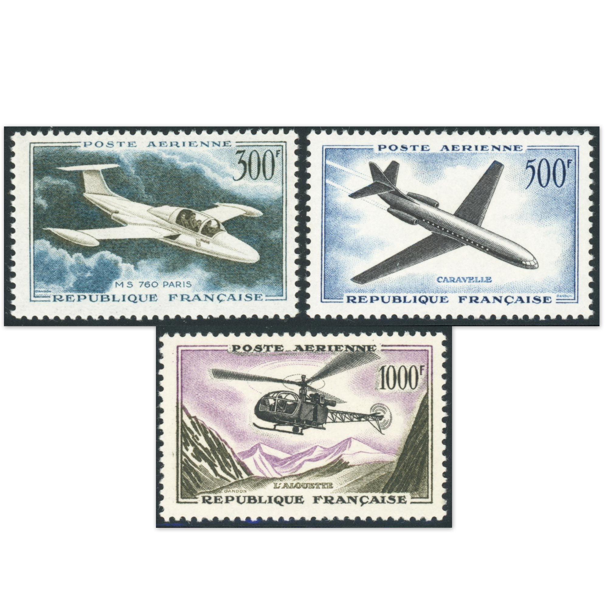 TIMBRES POSTE AÉRIENNE N°35 À 37 NEUFS** BELLE SÉRIE COMPLÈTE PROTOTYPES LUXE
