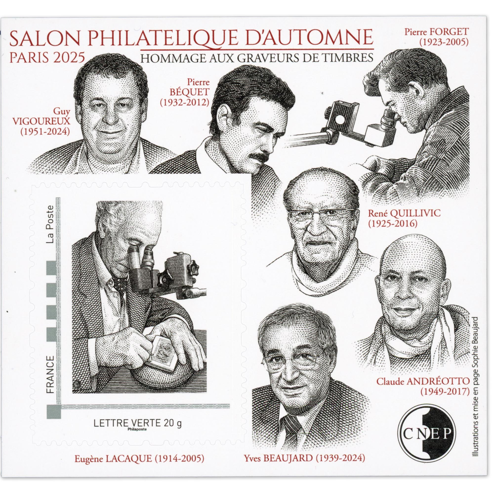 BLOC CNEP "PARIS 2025 SALON PHILATELIQUE D'AUTOMNE - GRAVEURS" AUTOADHÉSIF, NEUF