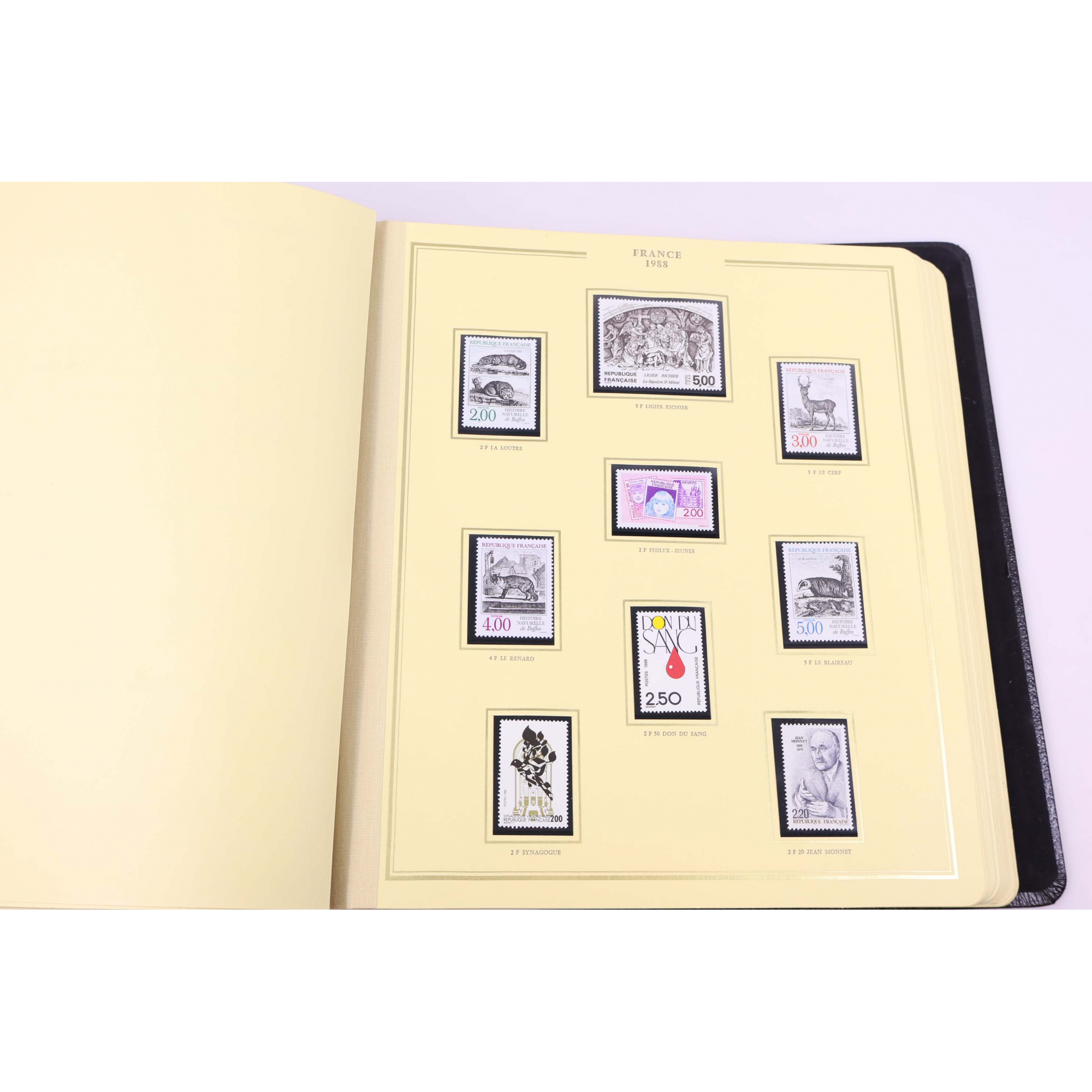 COLLECTION DE FRANCE DE 1987 À 1991 TIMBRES NEUFS** ALBUM LUXE PRÉSIDENCE