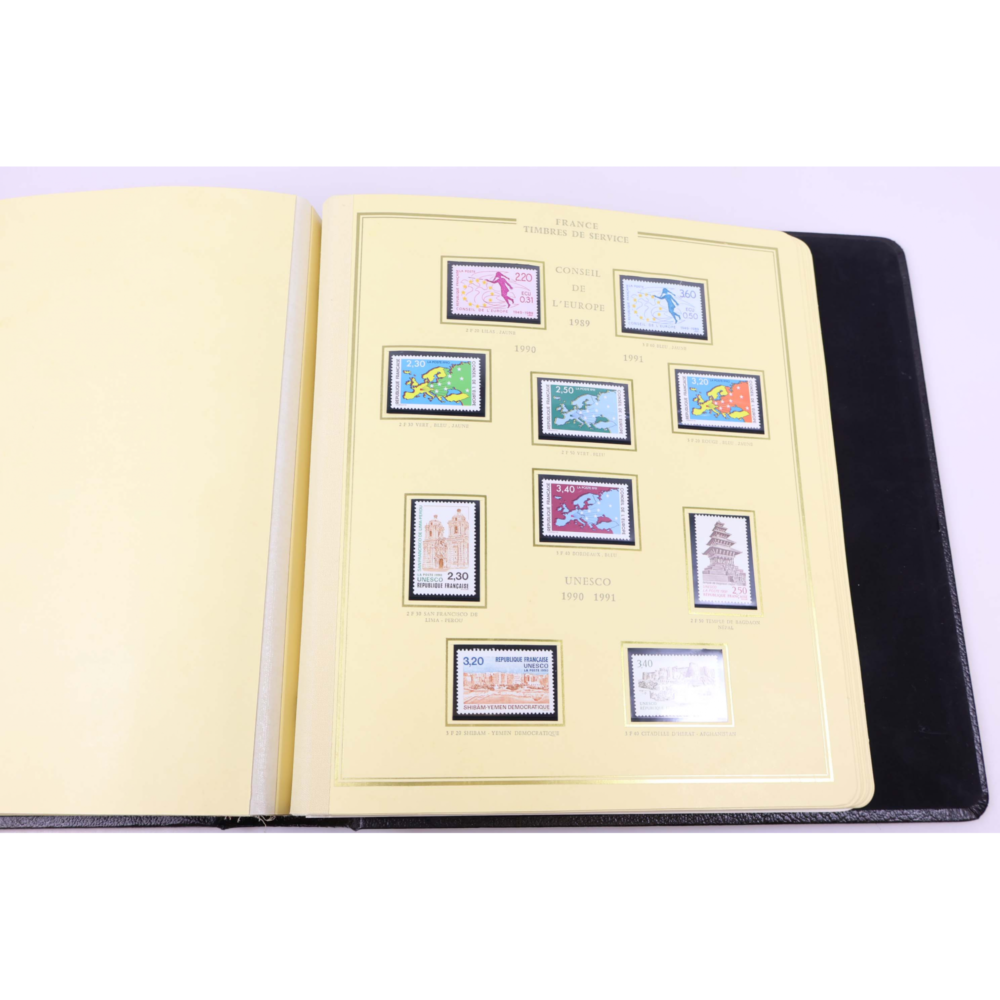 COLLECTION DE FRANCE DE 1987 À 1991 TIMBRES NEUFS** ALBUM LUXE PRÉSIDENCE