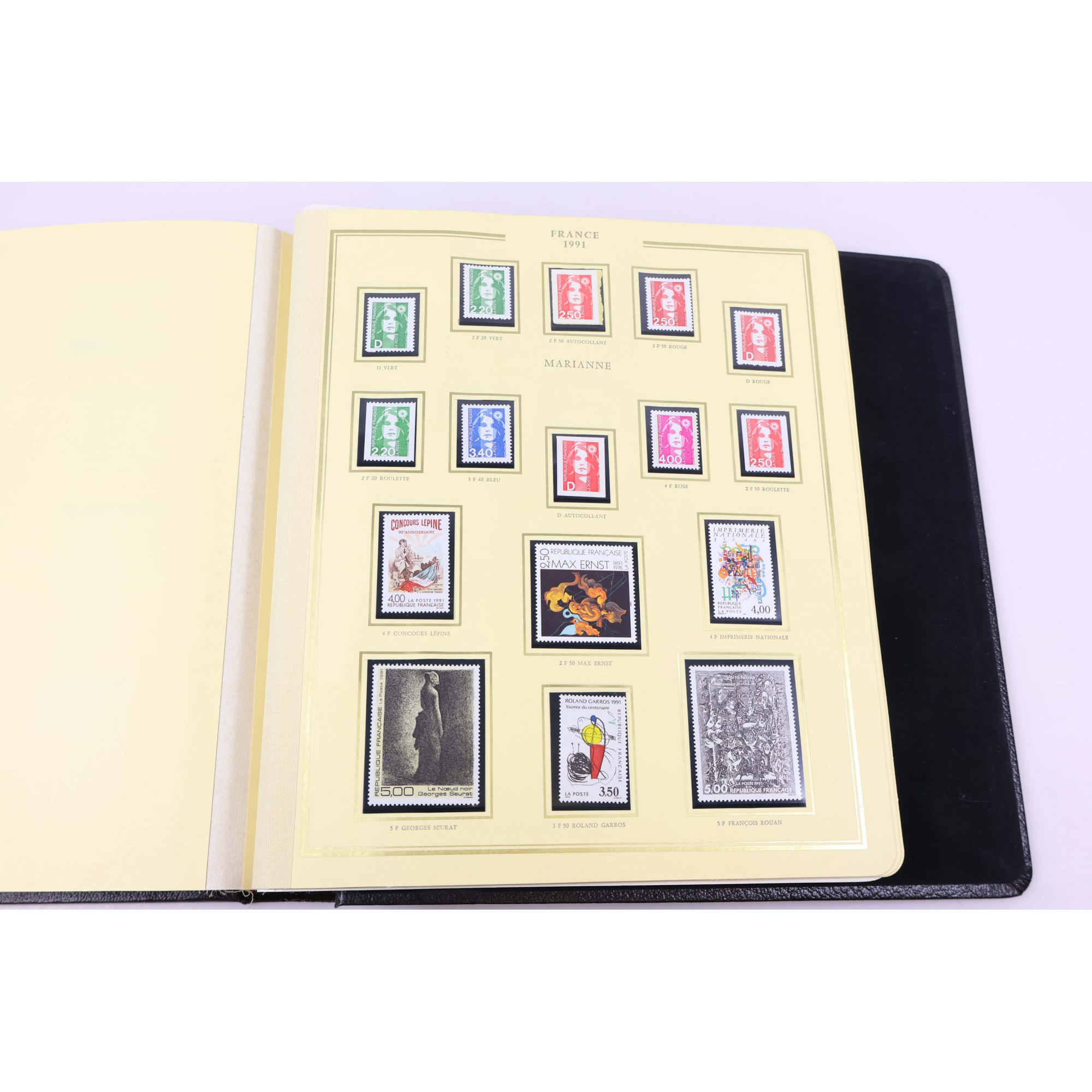 COLLECTION DE FRANCE DE 1987 À 1991 TIMBRES NEUFS** ALBUM LUXE PRÉSIDENCE