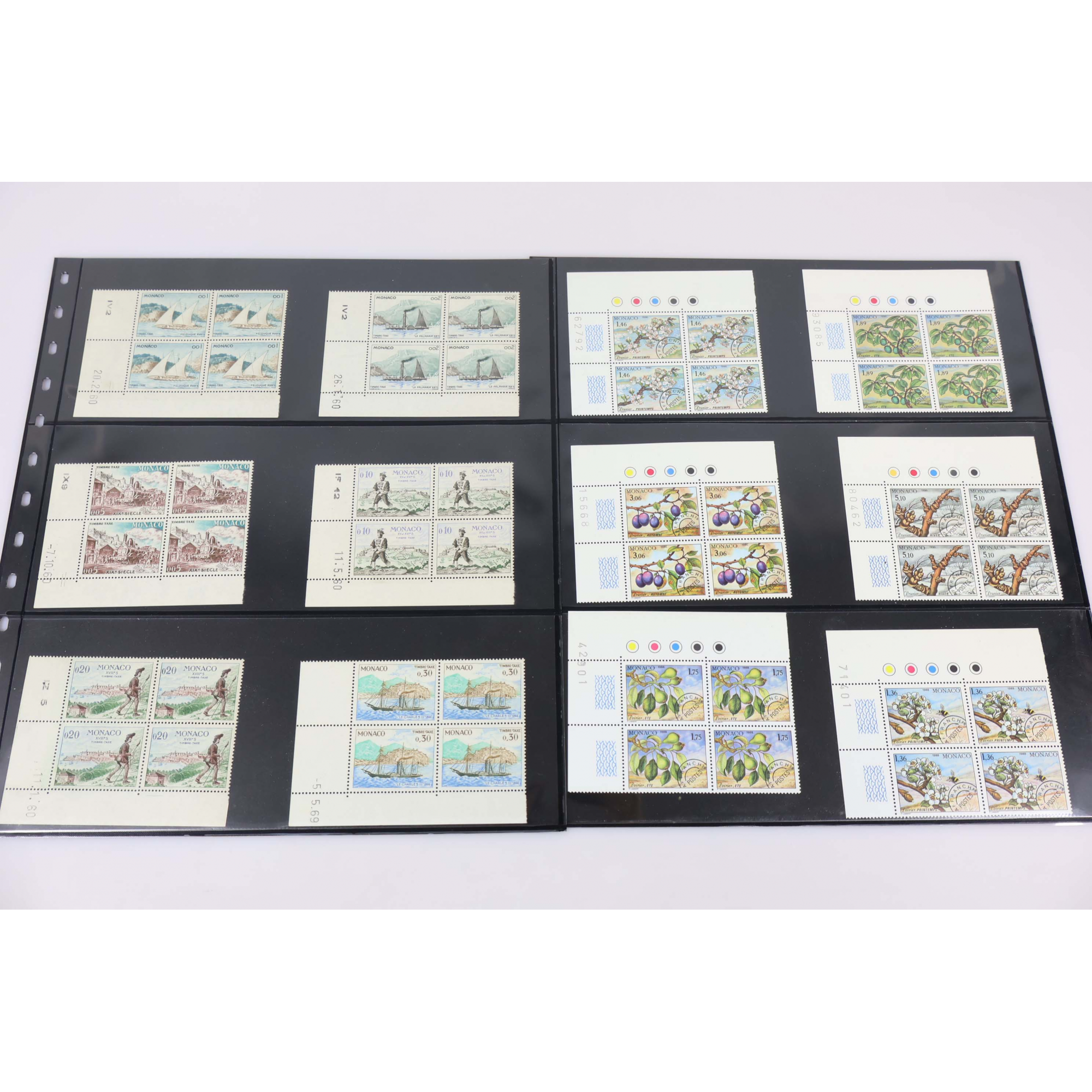 MONACO, LOT IMPORTANT DE TIMBRES TAXES ET PRÉOBLITÉRÉS EN FEUILLES/BLOCS ET VRAC