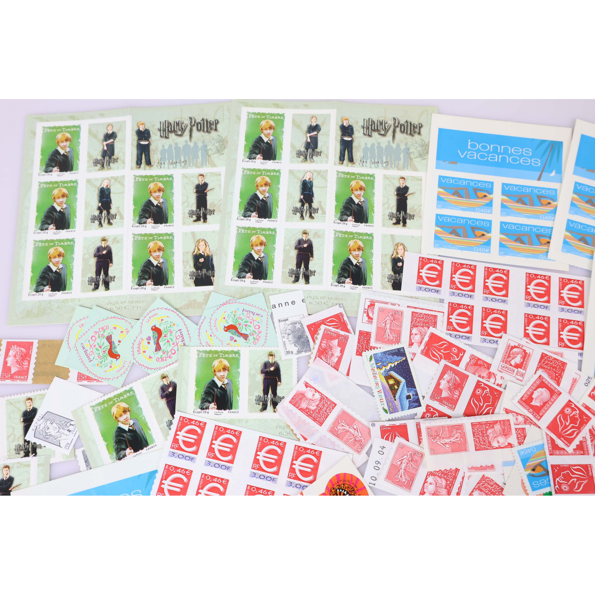 LOT DE TIMBRES POSTE AUTOADHÉSIFS DE FRANCE EN EUROS NEUFS VALEUR FACIALE 330€