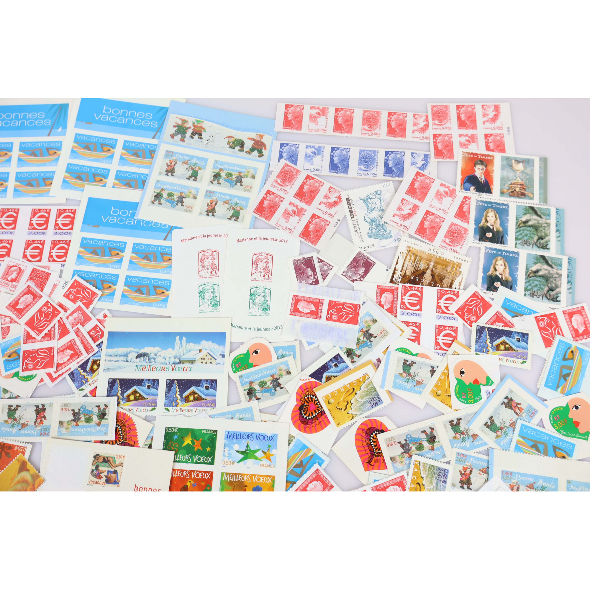 LOT DE TIMBRES POSTE AUTOADHÉSIFS DE FRANCE EN EUROS NEUFS VALEUR FACIALE 330€