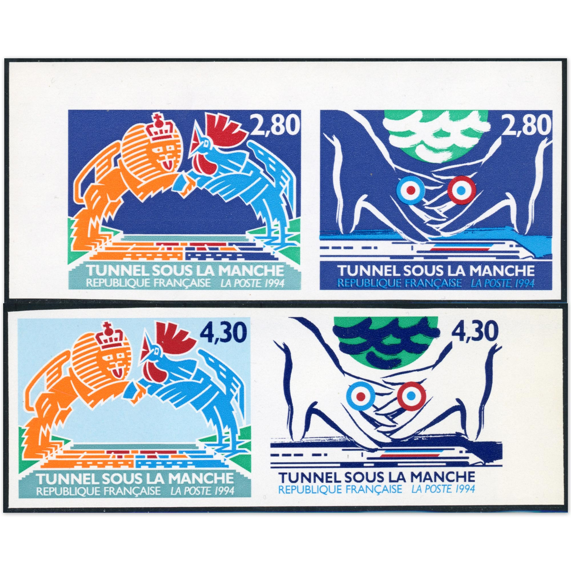 FRANCE NON DENTELÉS TIMBRES N°2880 À 2883 NEUFS** AVEC BORDS DE FEUILLE LUXE