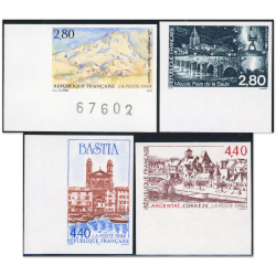 FRANCE NON DENTELÉS TIMBRES N°2891 À 2894 NEUFS** AVEC BORDS DE FEUILLE LUXE