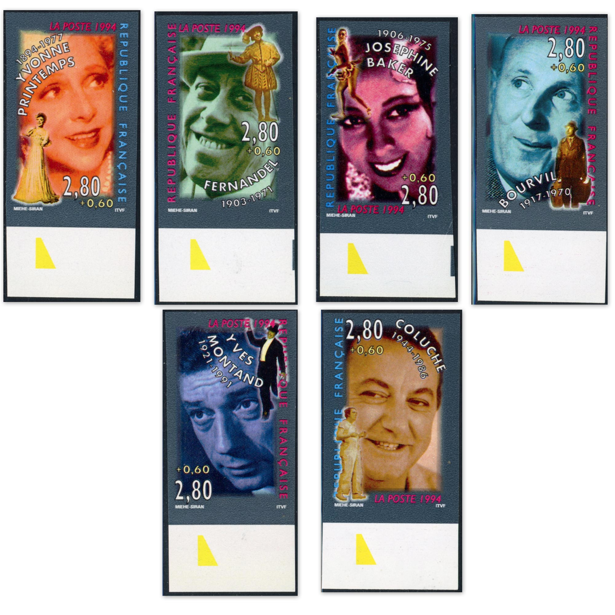 FRANCE NON DENTELÉS TIMBRES N°2897 À 2902 NEUFS** AVEC BORDS DE FEUILLE LUXE