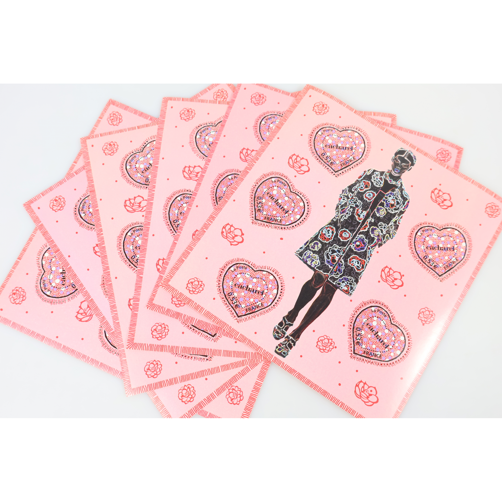 LOT 25 BLOCS N° 80 COEURS CACHAREL TIMBRES NEUFS** 0.53€ X 5 FACIALE 66.25€