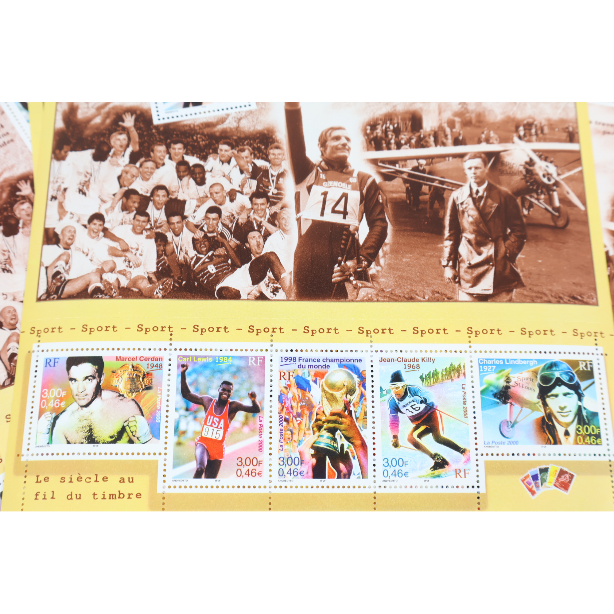 LOT 20 BLOCS N° 29 LE SIÈCLE AU FIL DU TIMBRE I, NEUFS** 0.46€ X 10 VF 92€