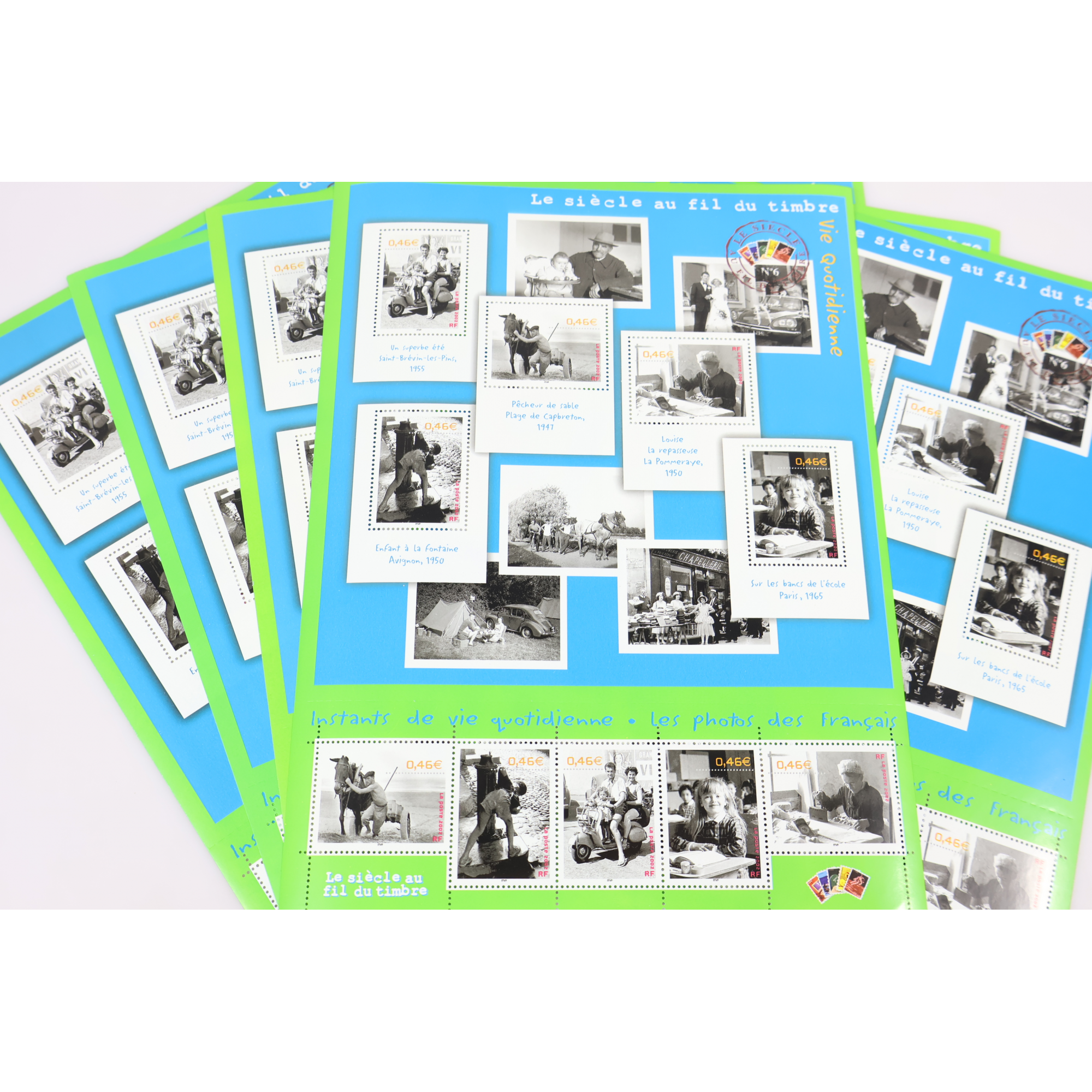 LOT 20 BLOCS N° 52 LE SIÈCLE AU FIL DU TIMBRE VI, NEUFS** 0.46€ X 10 VF 92€