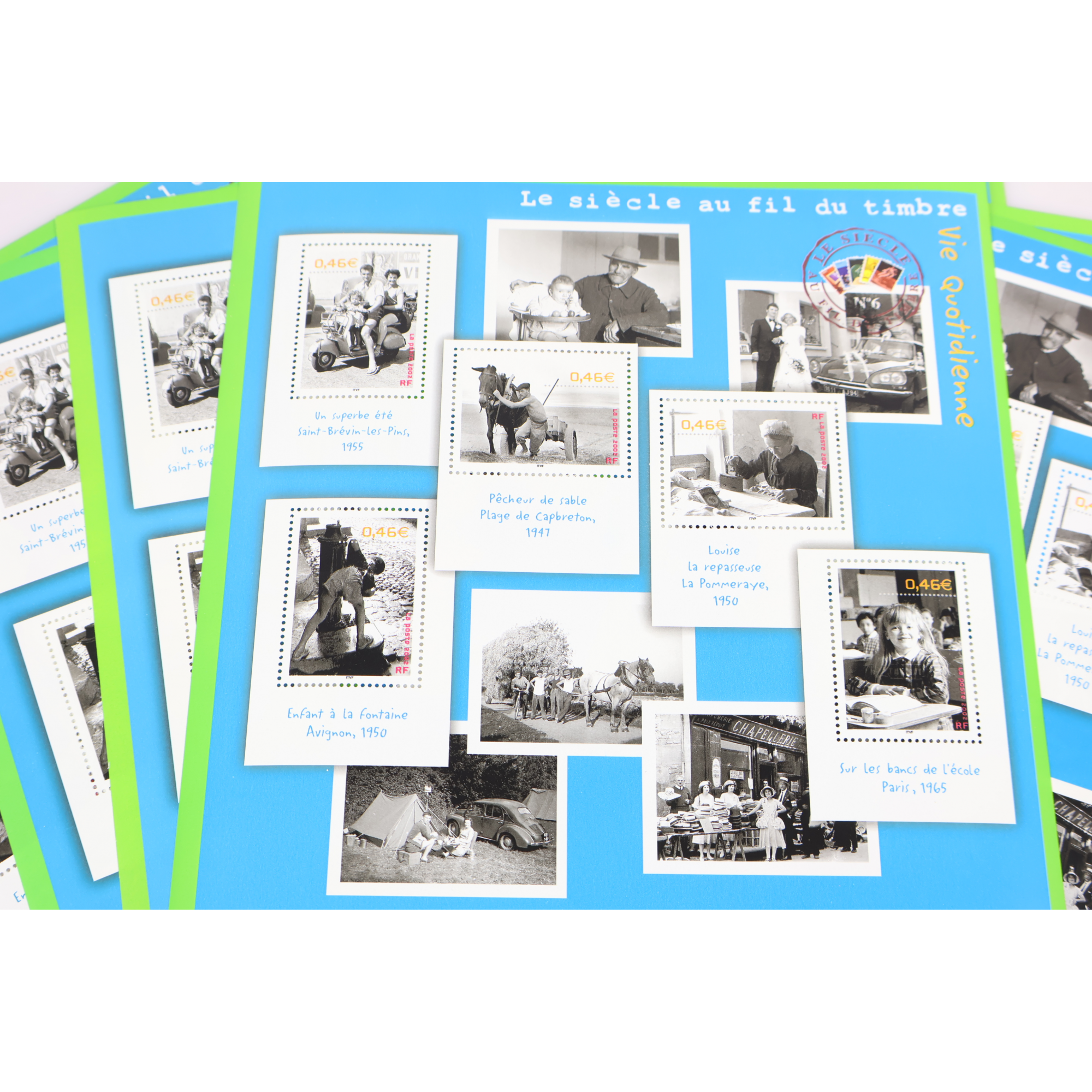 LOT 20 BLOCS N° 52 LE SIÈCLE AU FIL DU TIMBRE VI, NEUFS** 0.46€ X 10 VF 92€