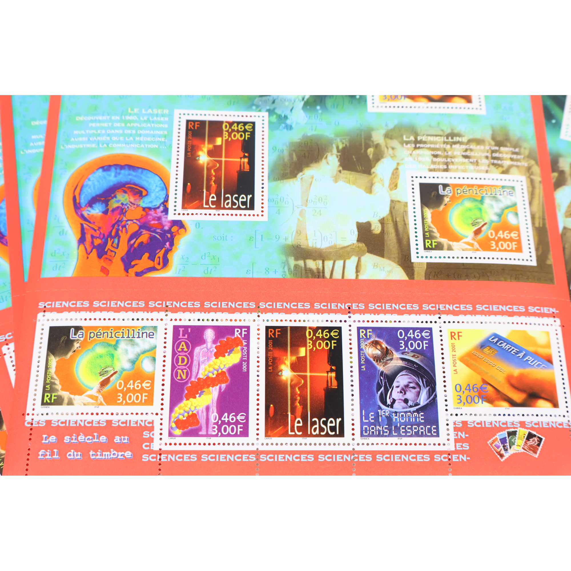 LOT 20 BLOCS N° 39 LE SIÈCLE AU FIL DU TIMBRE IV, NEUFS** 0.46€ X 10 VF 92€