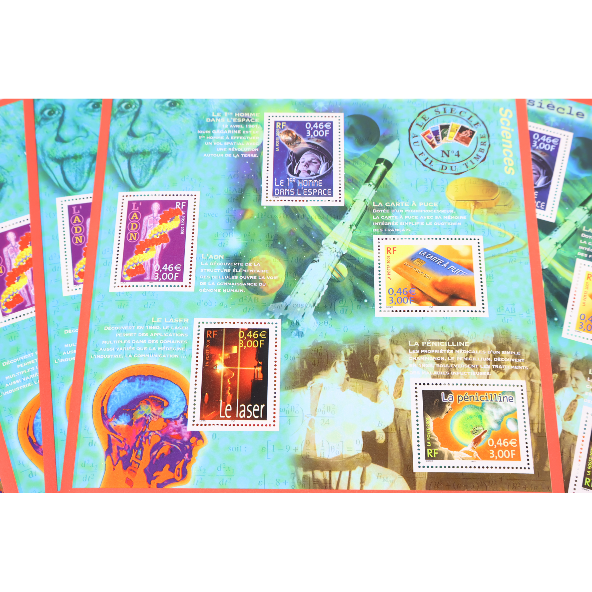 LOT 20 BLOCS N° 39 LE SIÈCLE AU FIL DU TIMBRE IV, NEUFS** 0.46€ X 10 VF 92€