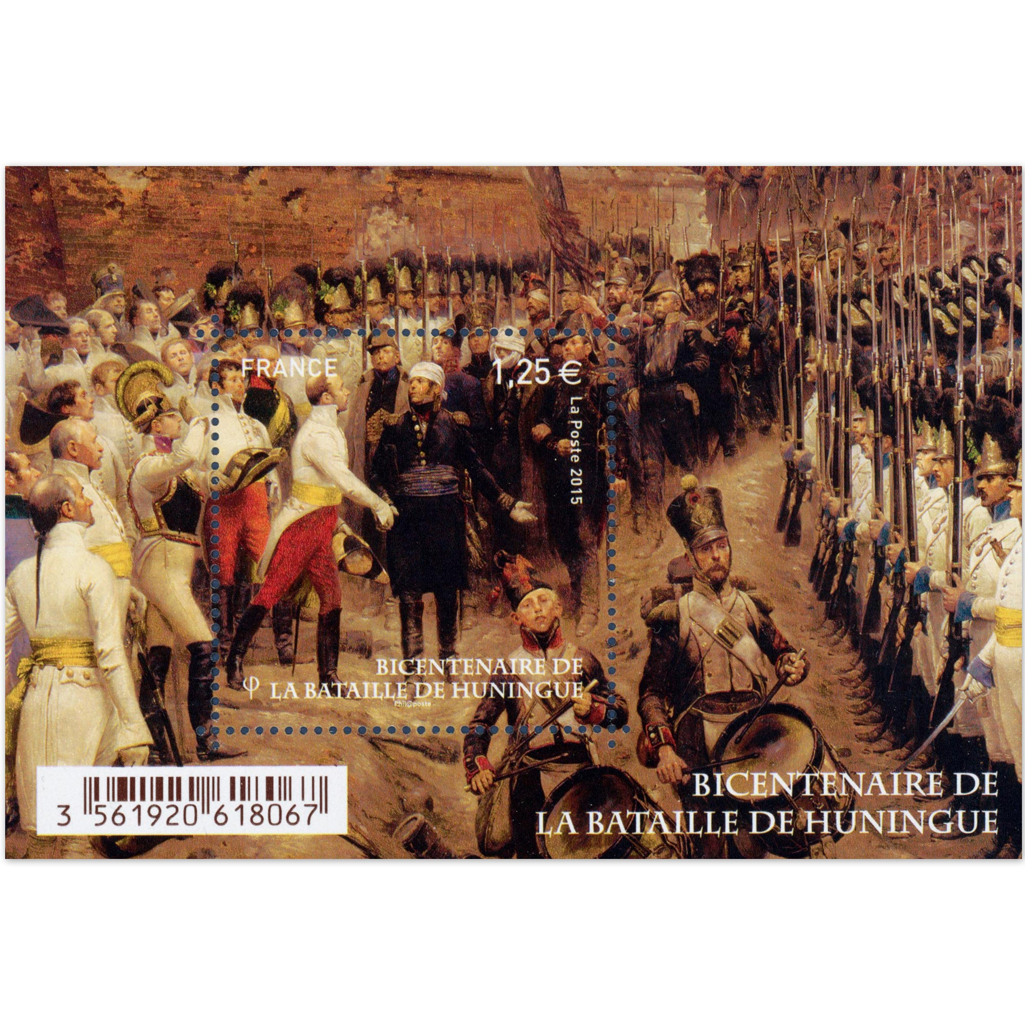 FEUILLET N°F4972 "BATAILLE DE HUNINGUE" FRANCE TIMBRES NEUFS** LUXE ANNÉE 2015