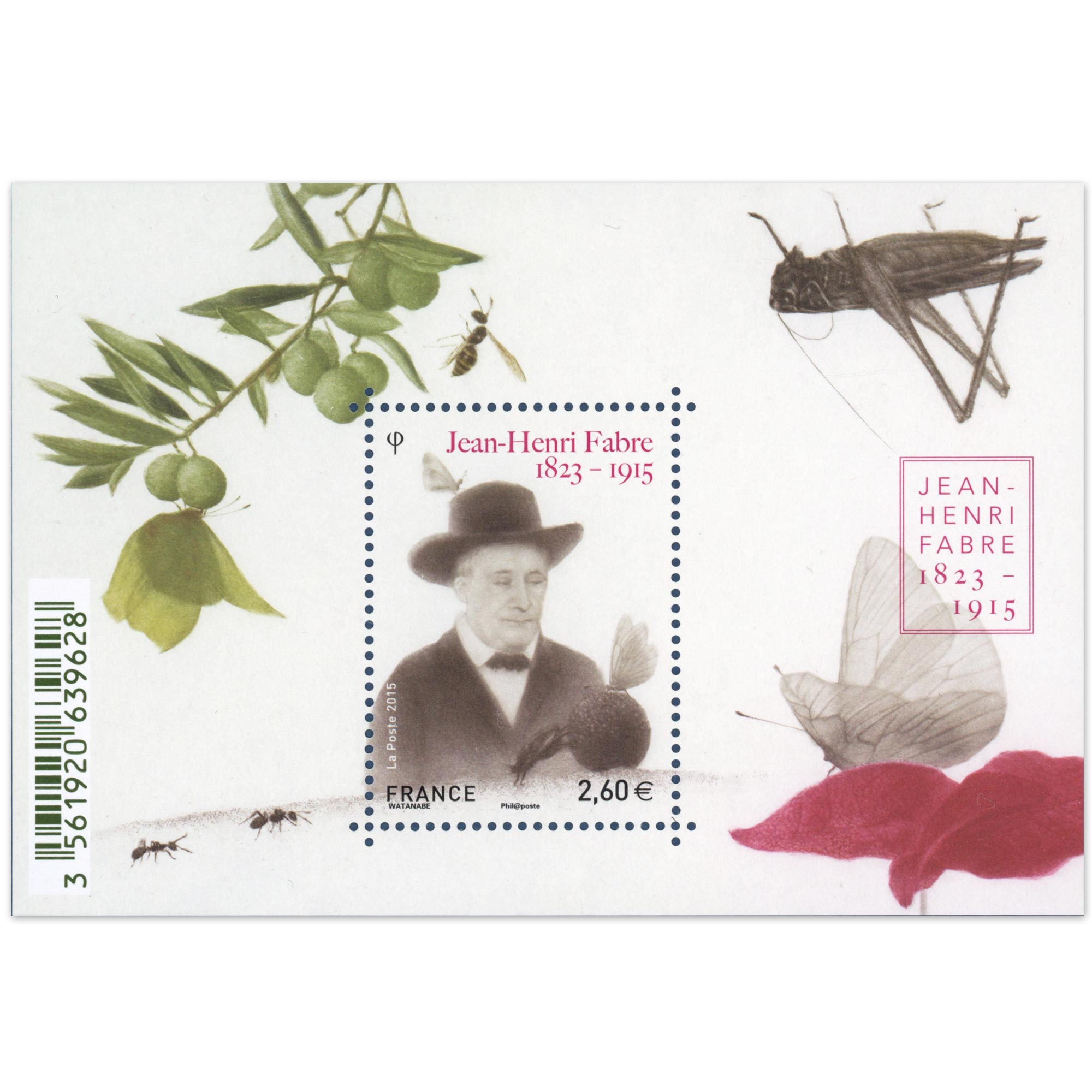 FEUILLET N°F4980 "JEAN-HENRI FABRE" FRANCE TIMBRES NEUFS** LUXE ANNÉE 2015