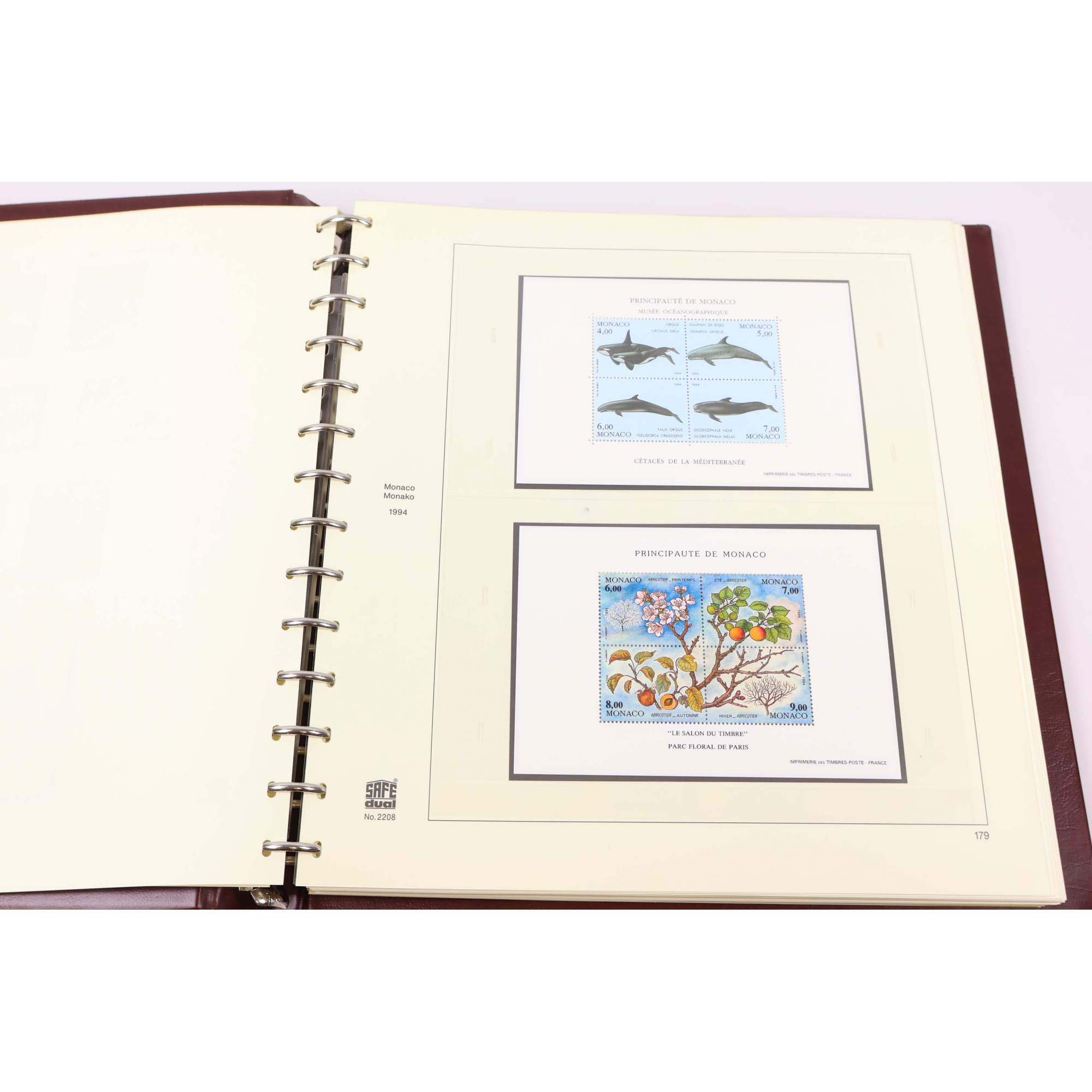 COLLECTION DE MONACO DE 1994 À 2001 COMPLET TIMBRES NEUFS** CLASSEUR SAFE