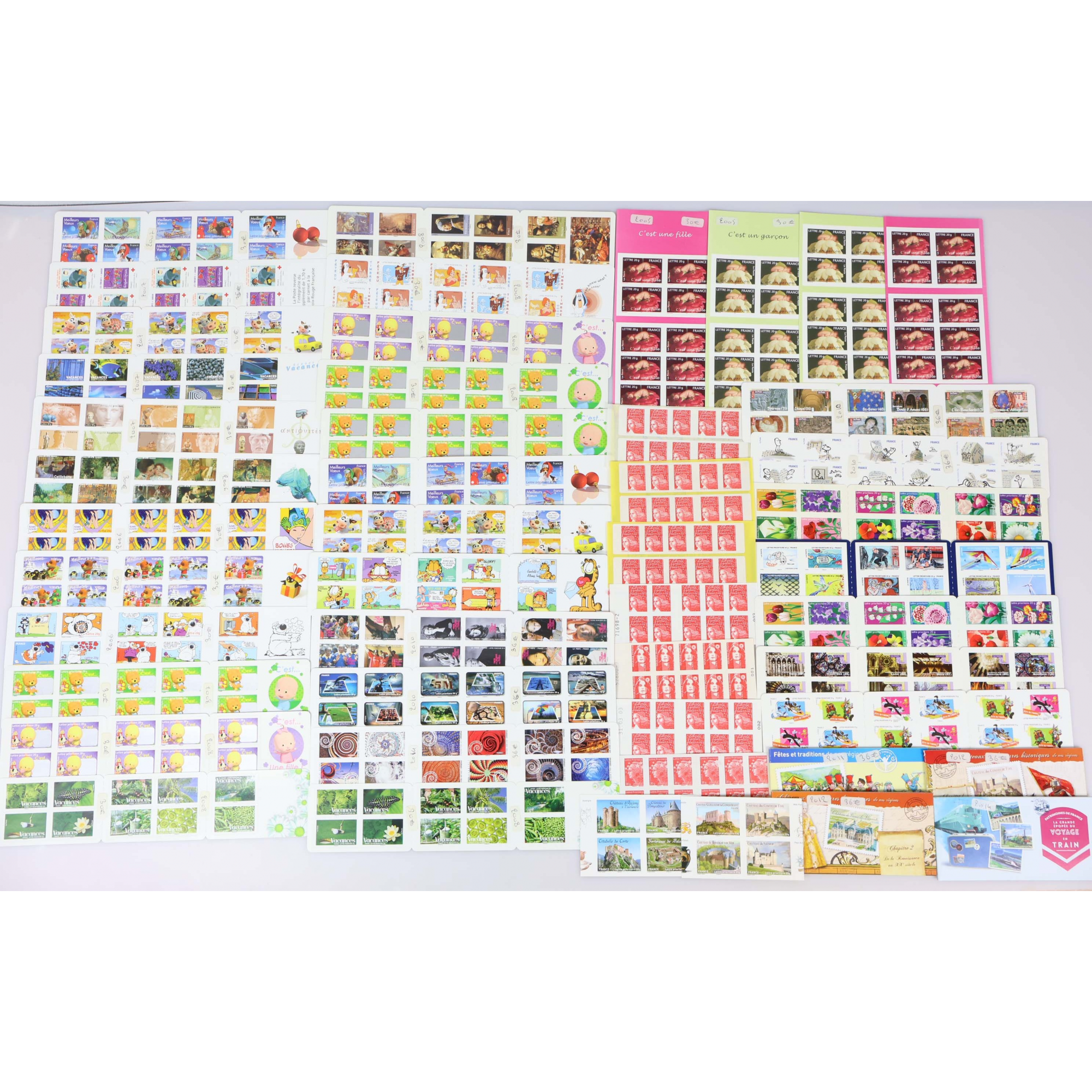 LOT DE CARNETS AUTOADHÉSIFS, 500 TIMBRES POSTE LETTRES 20G POUR AFFRANCHISSEMENT