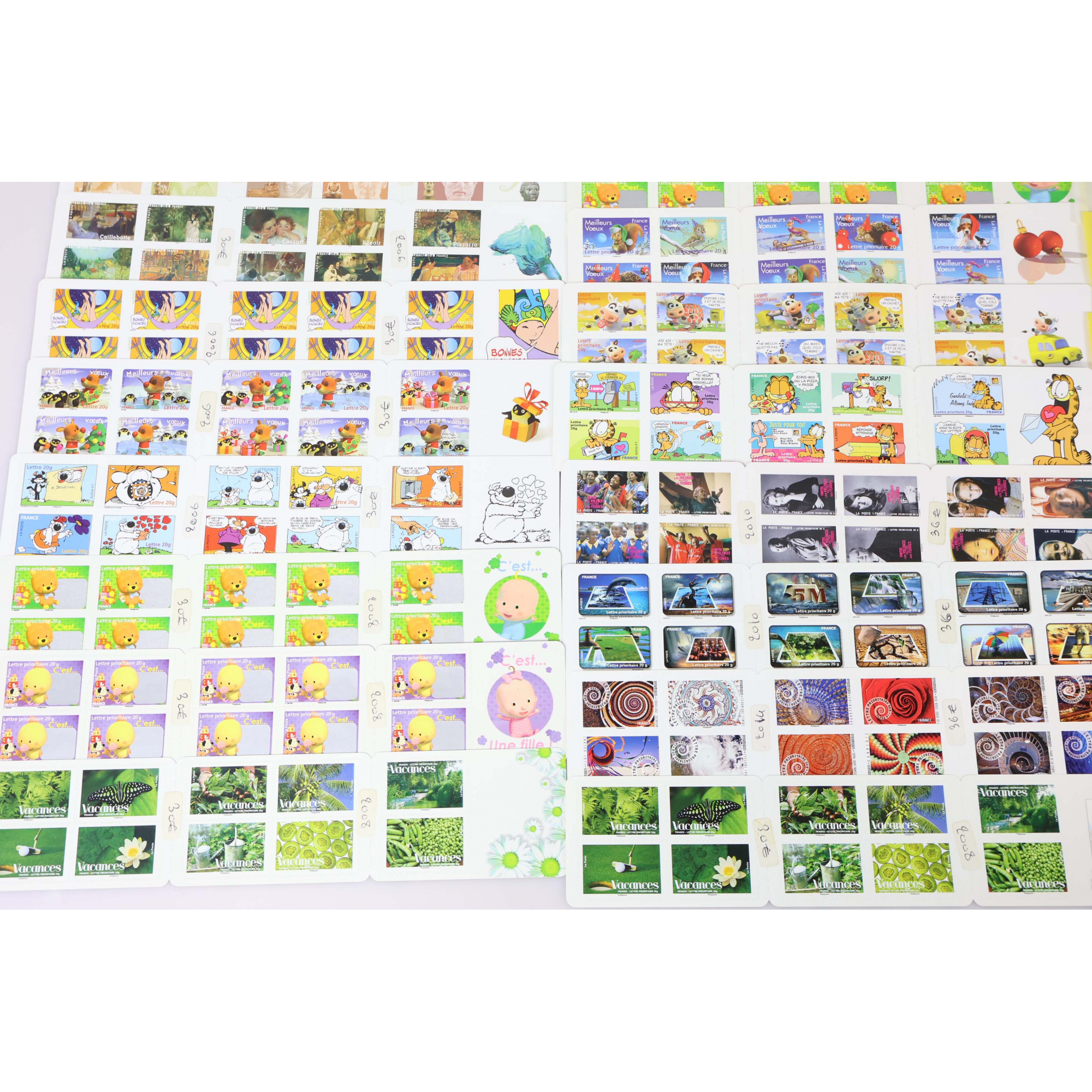 LOT DE CARNETS AUTOADHÉSIFS, 500 TIMBRES POSTE LETTRES 20G POUR AFFRANCHISSEMENT