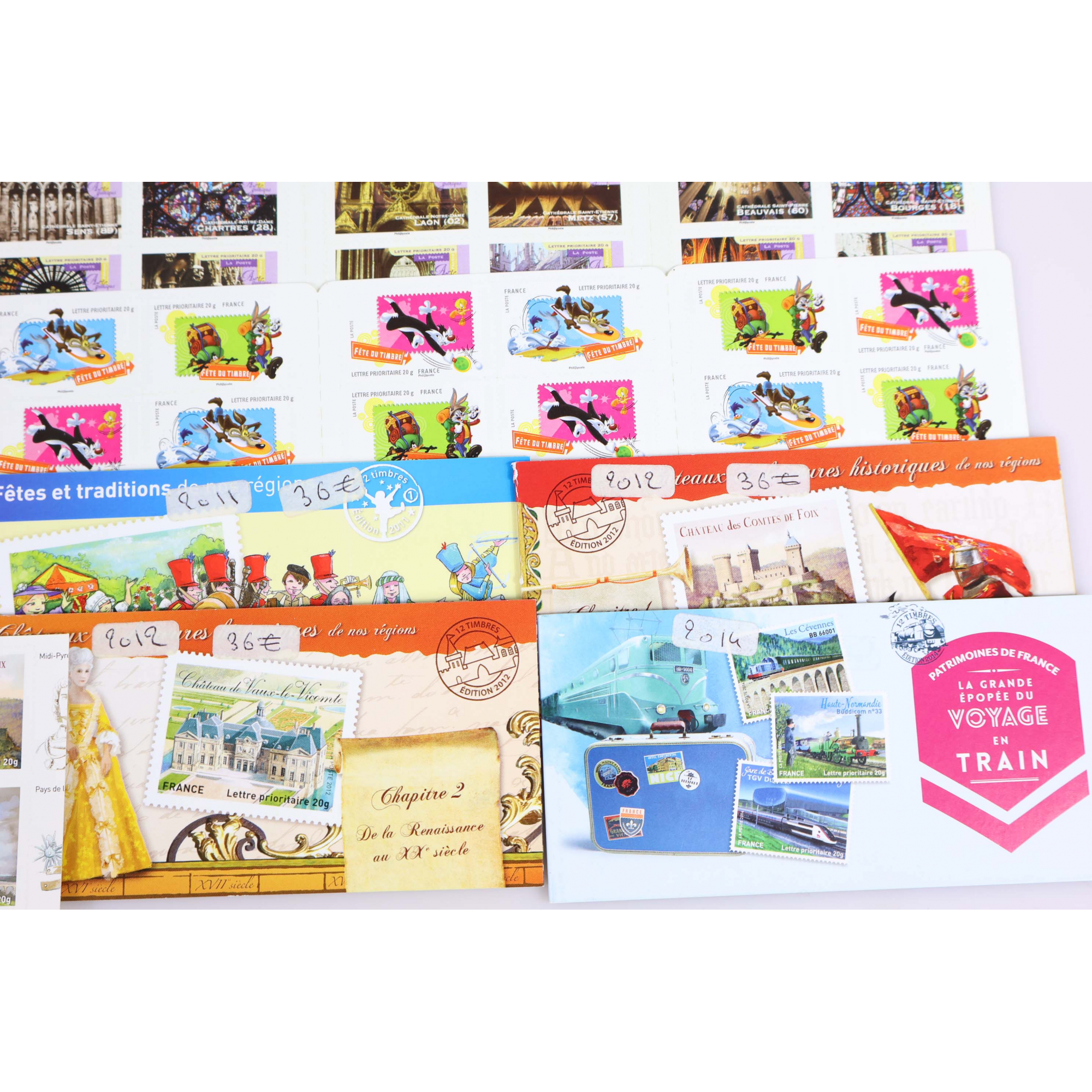 LOT DE CARNETS AUTOADHÉSIFS, 500 TIMBRES POSTE LETTRES 20G POUR AFFRANCHISSEMENT